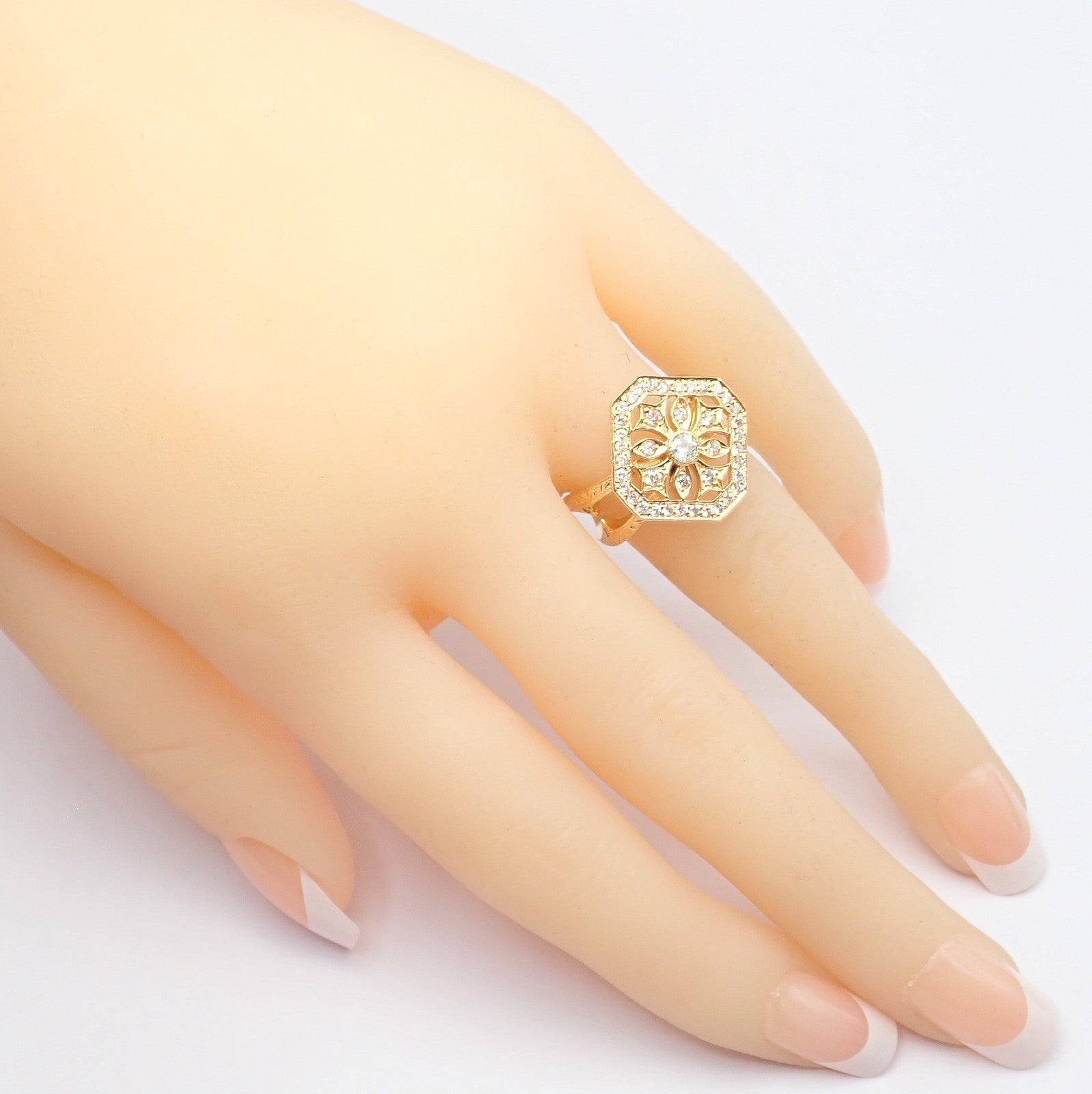 Authentic Loree Rodkin 18k Yellow Gold Diamond Gothic Cross Ring