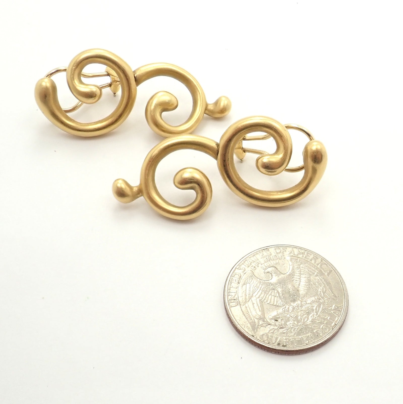 Rare! Authentic Vintage Angela Cummings 18k Yellow Gold Curl Earrings | Fortrove