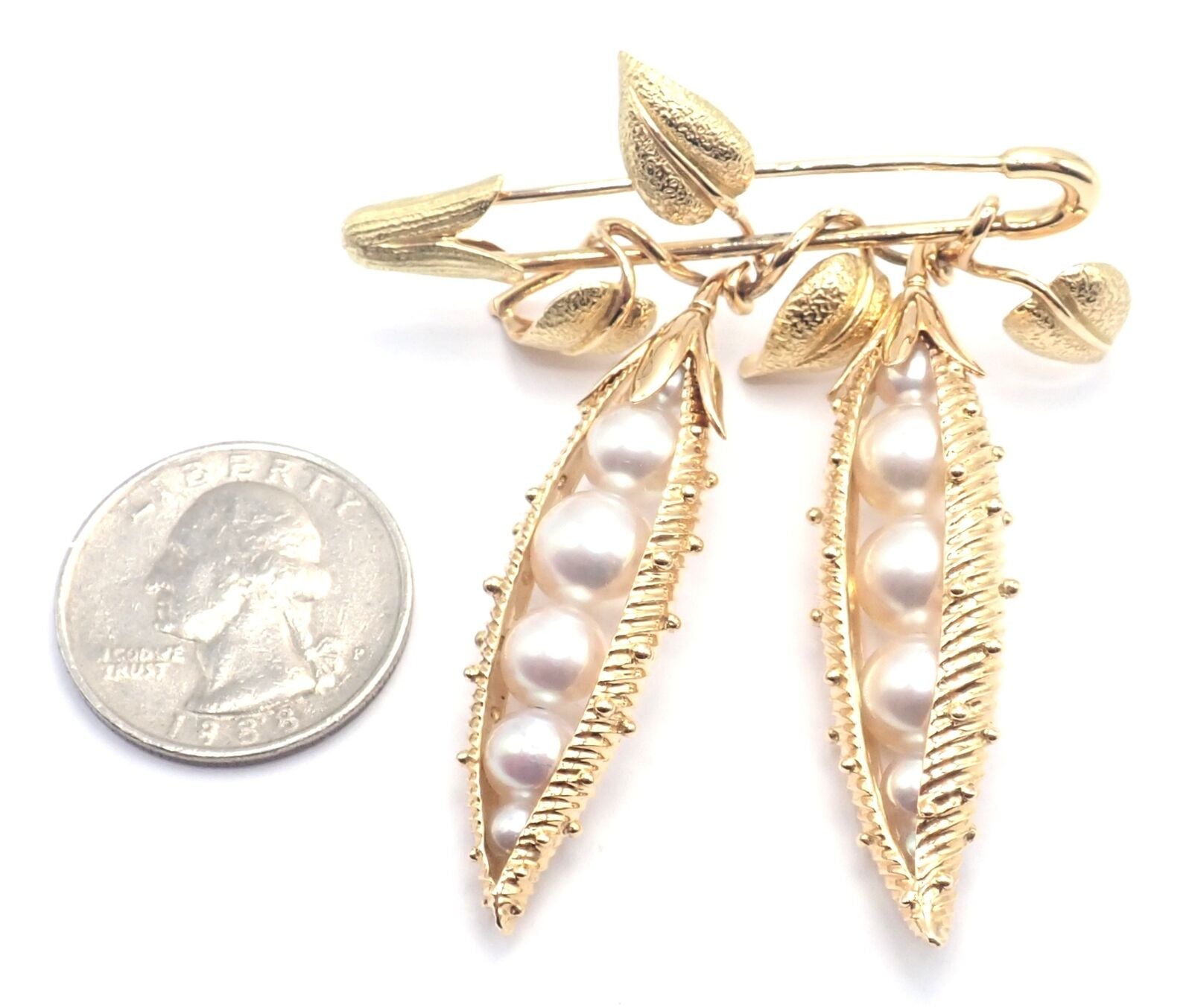 Jean Schlumberger for Tiffany & Co Jewelry & Watches:Fine Jewelry:Brooches & Pins Authentic! Tiffany & Co Schlumberger Peapod 18k Yellow Gold Pearl Pin Brooch