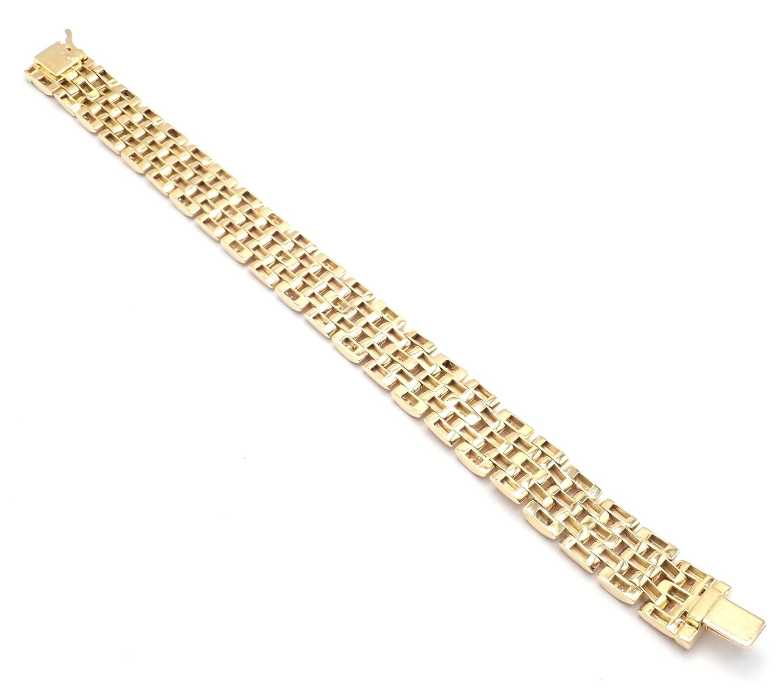 Authentic Cartier Maillon Panthere 18K Gold Diamond Five Row Link Gold Bracelet | Fortrove