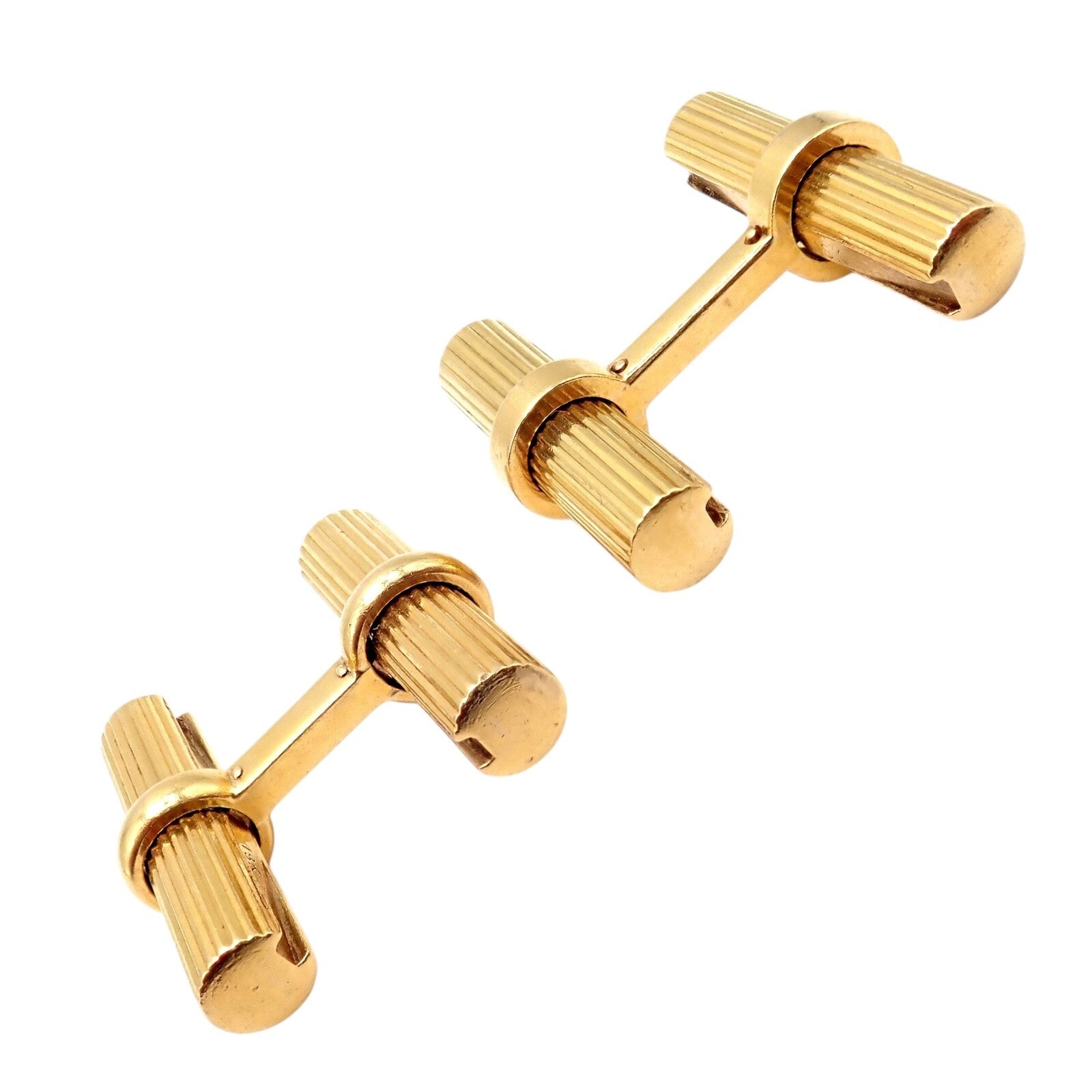 Vintage! Authentic Van Cleef & Arpels 18k Yellow Gold Bar Cufflinks | Fortrove