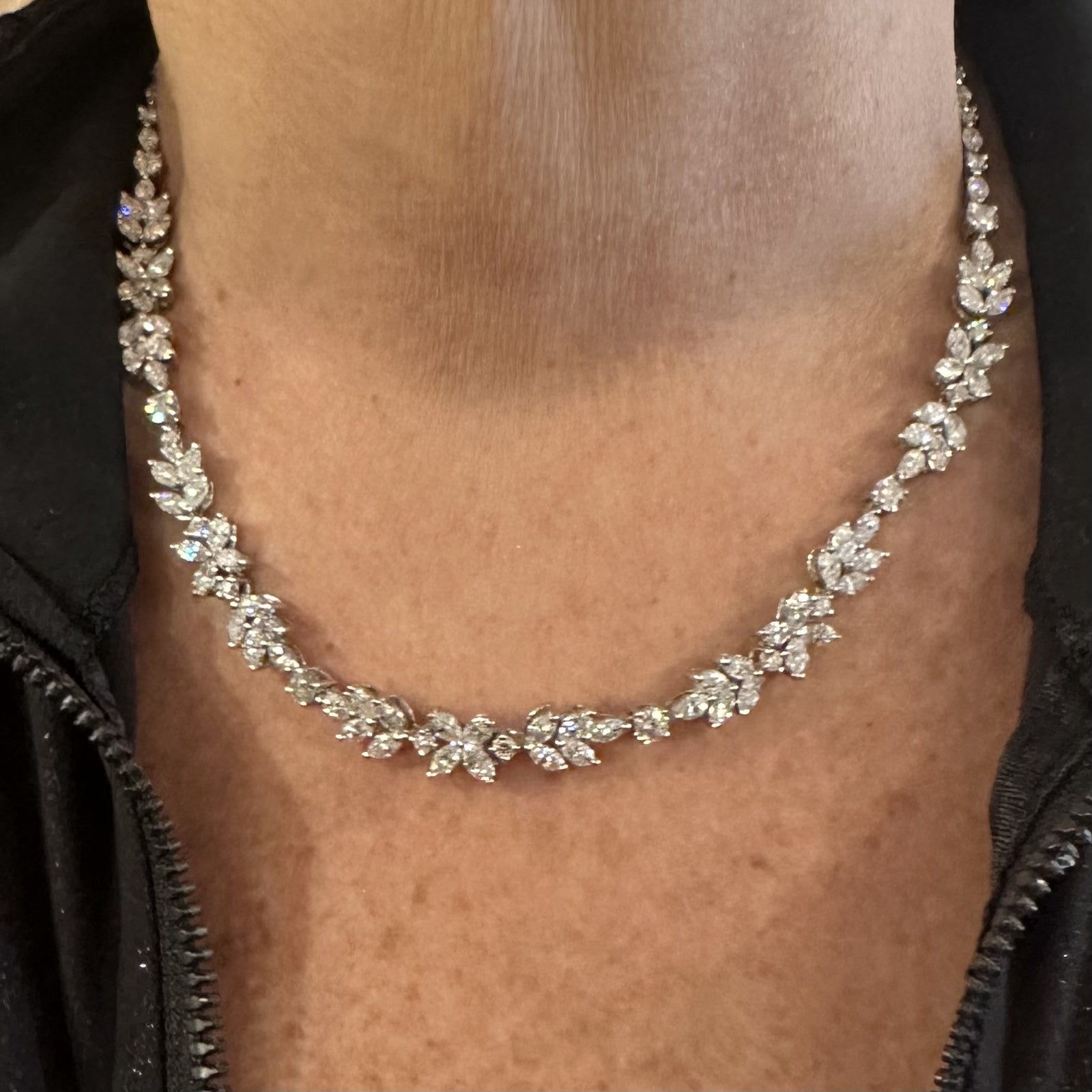Tiffany & Co. Jewelry & Watches:Fine Jewelry:Necklaces & Pendants Tiffany & Co Victoria Platinum 15.92ct Diamond Mixed Cluster Necklace Paper