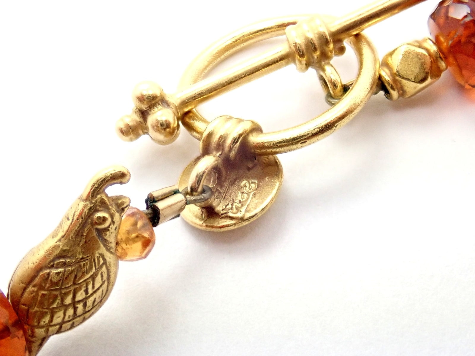 Laura Gibson Jewelry & Watches:Fine Jewelry:Necklaces & Pendants Rare Laura Gibson 22k Yellow Gold Briolette Onyx Spessartite Bead Candy Necklace