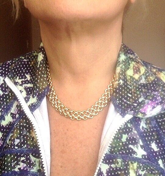 Rare! Vintage Authentic Hermes 18k Yellow Gold Link Necklace | Fortrove