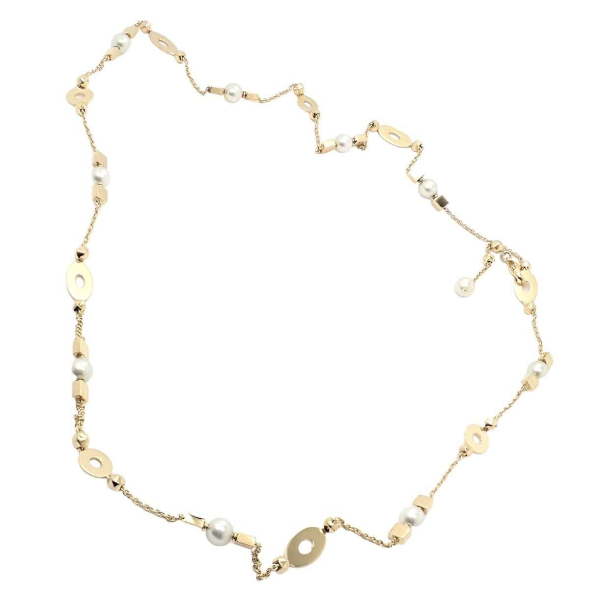 Authentic! Bulgari Bvlgari Lucea 18k Yellow Gold 34" 7mm Pearl Necklace | Fortrove