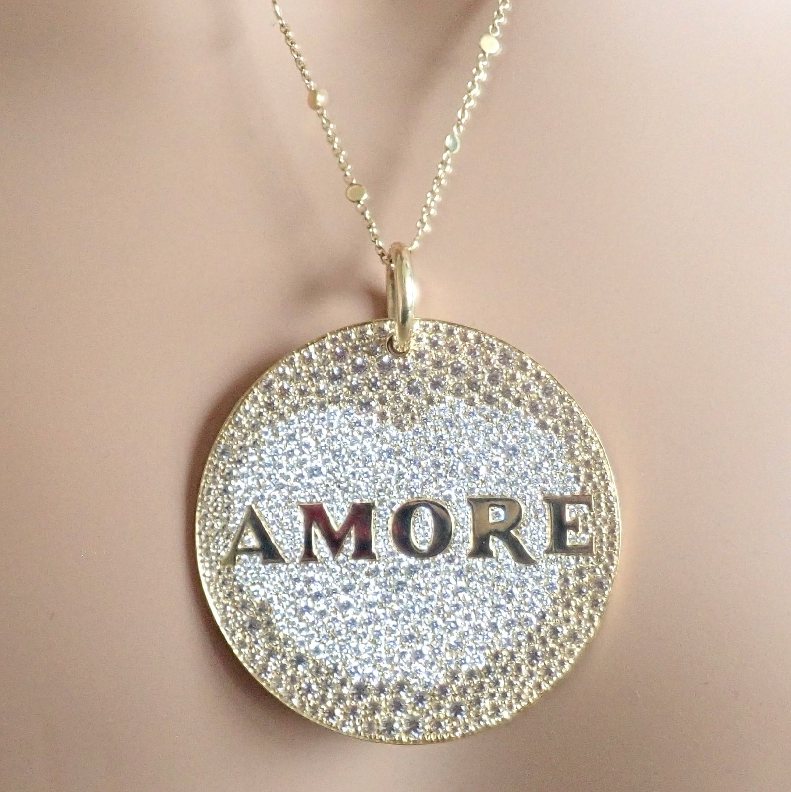 Pasquale Bruni Jewelry & Watches:Fine Jewelry:Necklaces & Pendants Pasquale Bruni 18k Yellow Gold Extra Large Diamond + Sapp Amore Pendant Necklace