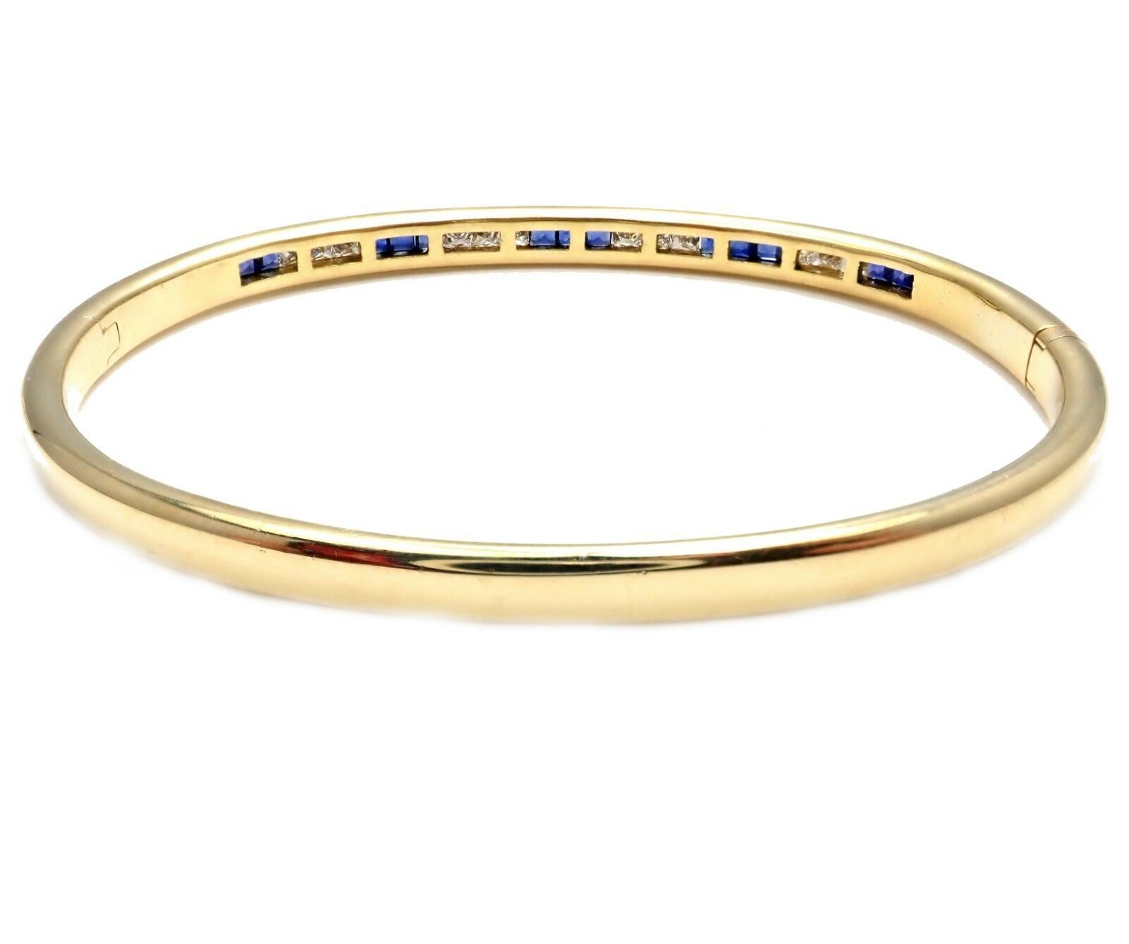 Craig Drake Jewelry & Watches:Fine Jewelry:Bracelets & Charms Rare! Craig Drake 18k Yellow Gold Diamond Sapphire Bangle Bracelet