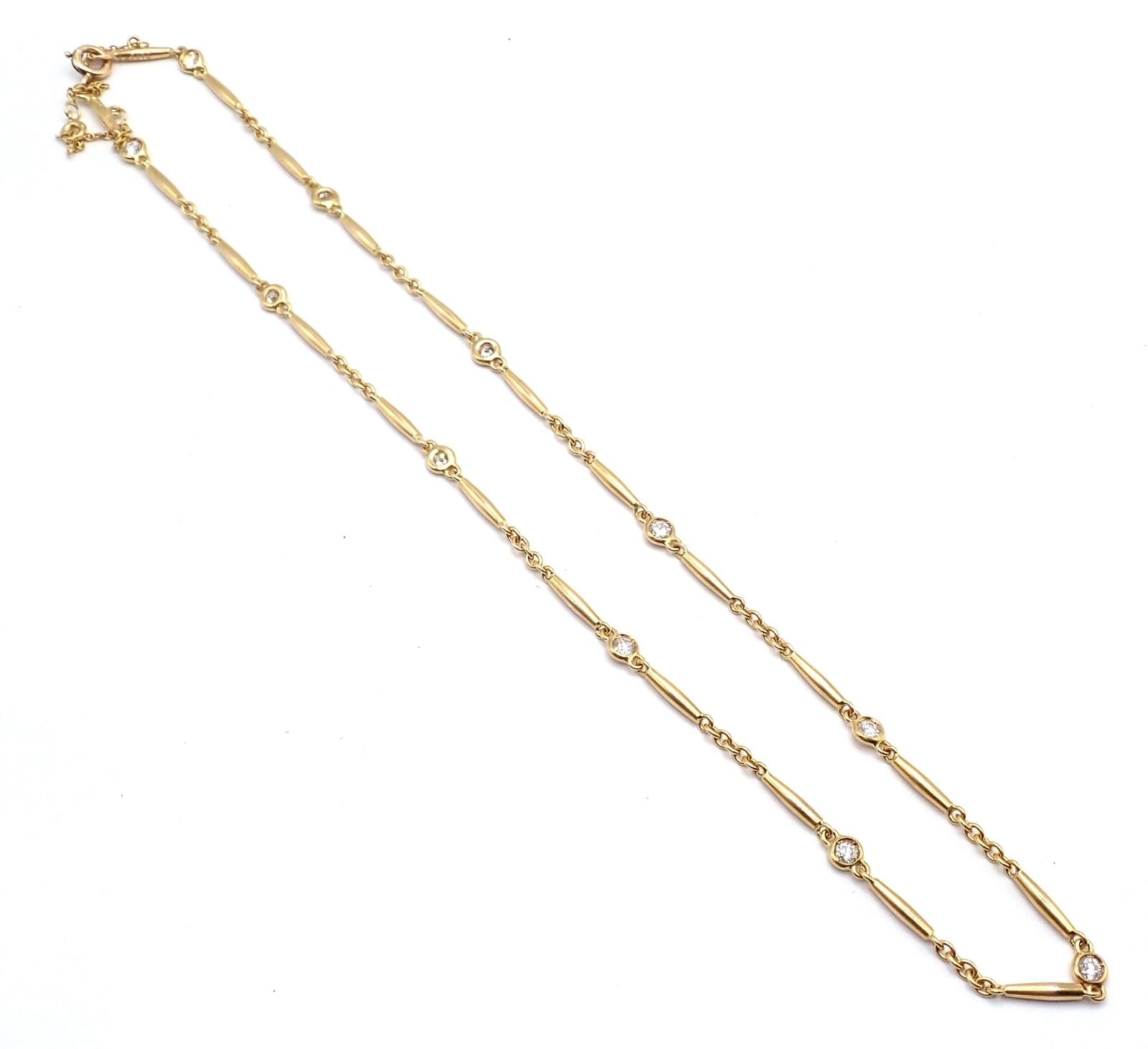 Cartier Jewelry & Watches:Fine Jewelry:Necklaces & Pendants Authentic! Cartier 18k Yellow Gold Diamond By The Yard Choker Chain Necklace