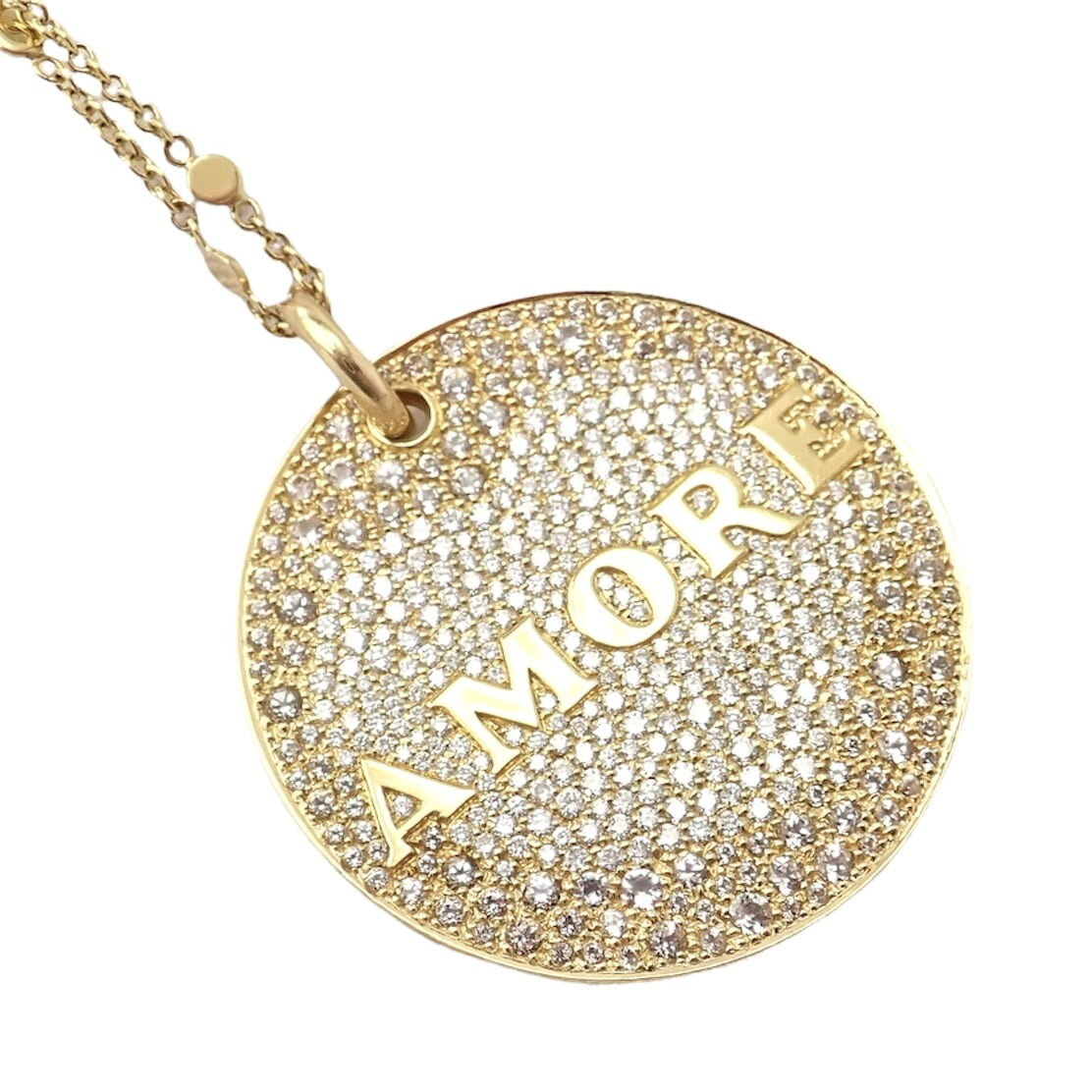 Pasquale Bruni Jewelry & Watches:Fine Jewelry:Necklaces & Pendants Pasquale Bruni 18k Yellow Gold Large Diamond + Sapphire Amore Pendant Necklace