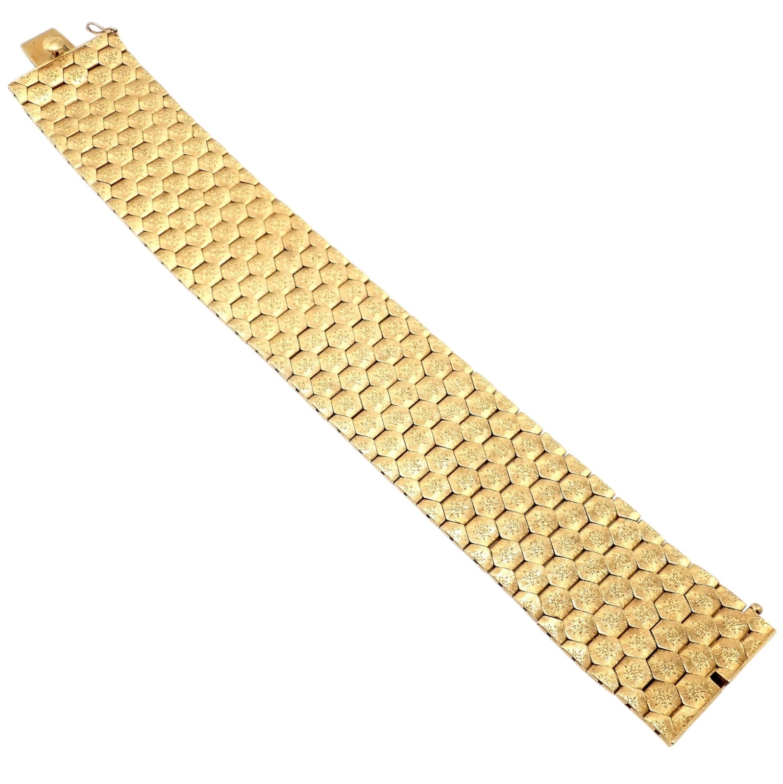 Buccellati Jewelry & Watches:Fine Jewelry:Bracelets & Charms Authentic! Vintage Mario Buccellati 18k Yellow Gold Honeycomb Hexagon Bracelet