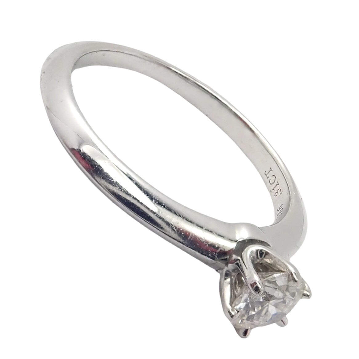 Authentic Tiffany & Co. Platinum 0.31ct Diamond G/VS1 Engagement Ring 4.25 Cert | Fortrove