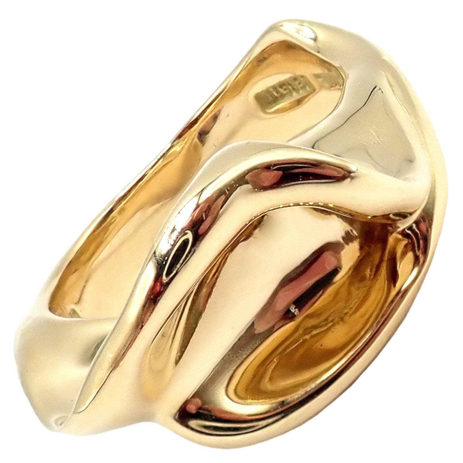 Authentic! Vintage Tiffany & Co. 18k Yellow Gold Peretti Calla Lily Ring Sz 5 | Fortrove