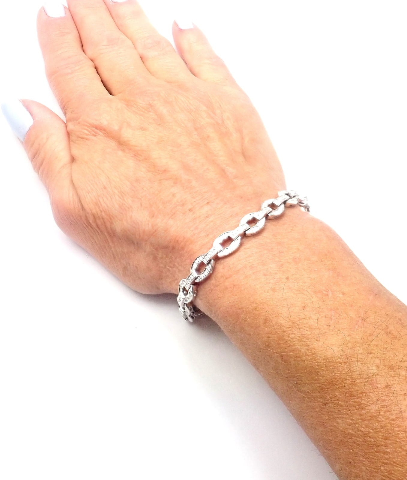 Damiani Jewelry & Watches:Fine Jewelry:Bracelets & Charms Authentic! Damiani 18k White Gold Diamond Link Tennis Bracelet