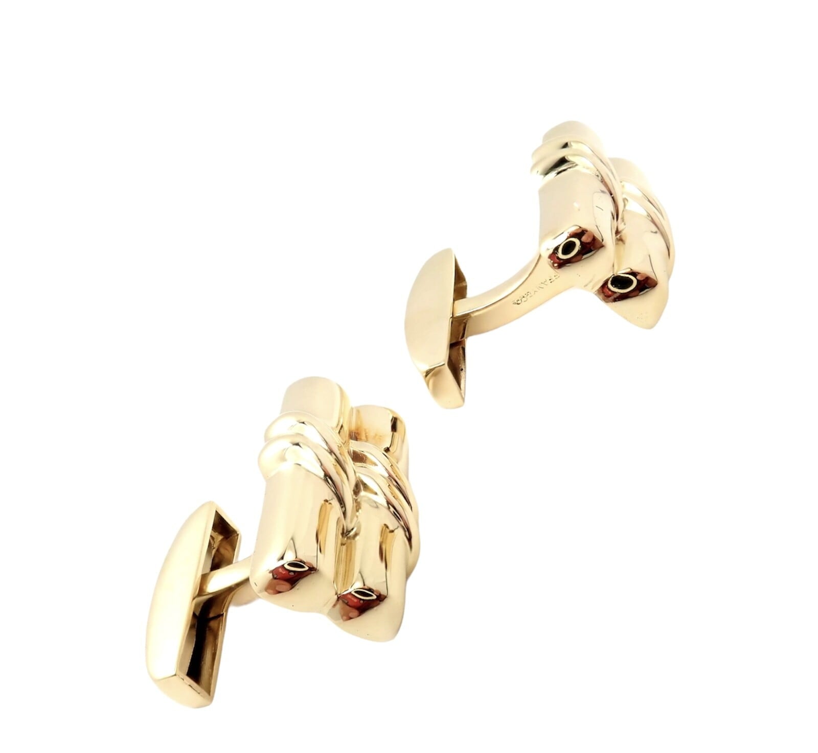 Rare! Authentic Tiffany & Co 18k Yellow Gold Double Bar Cufflinks | Fortrove