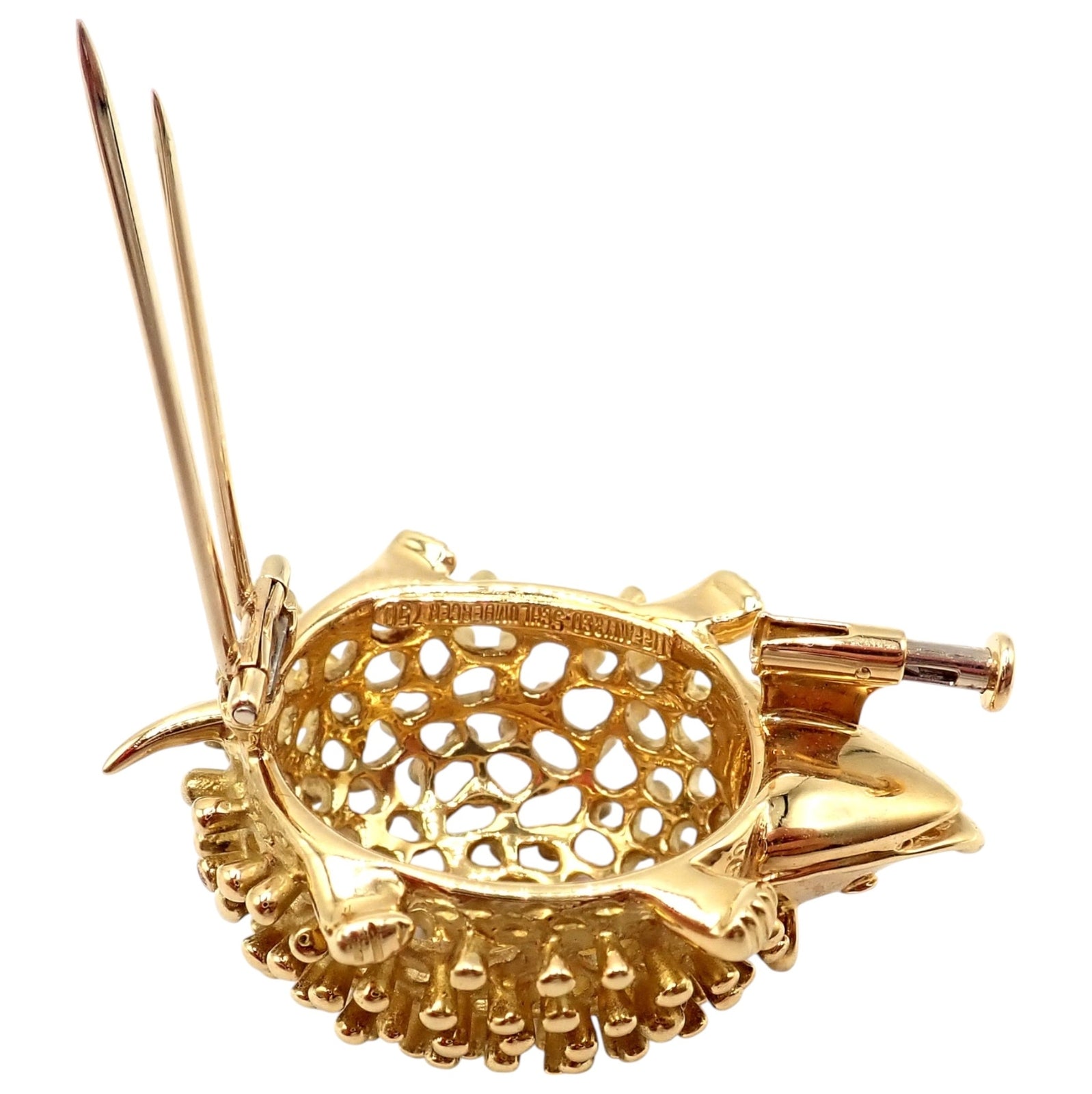 Vintage! Tiffany & Co Schlumberger 18k Yellow Gold Hedgehog Sweet Brooch Pin | Fortrove