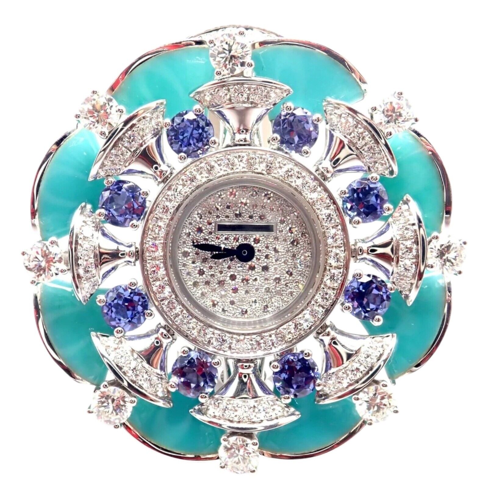 Bulgari Jewelry & Watches:Watches, Parts & Accessories:Watches:Wristwatches Authentic! Bulgari Divas Dream 18k White Gold Diamond Turquoise Tanzanite Watch