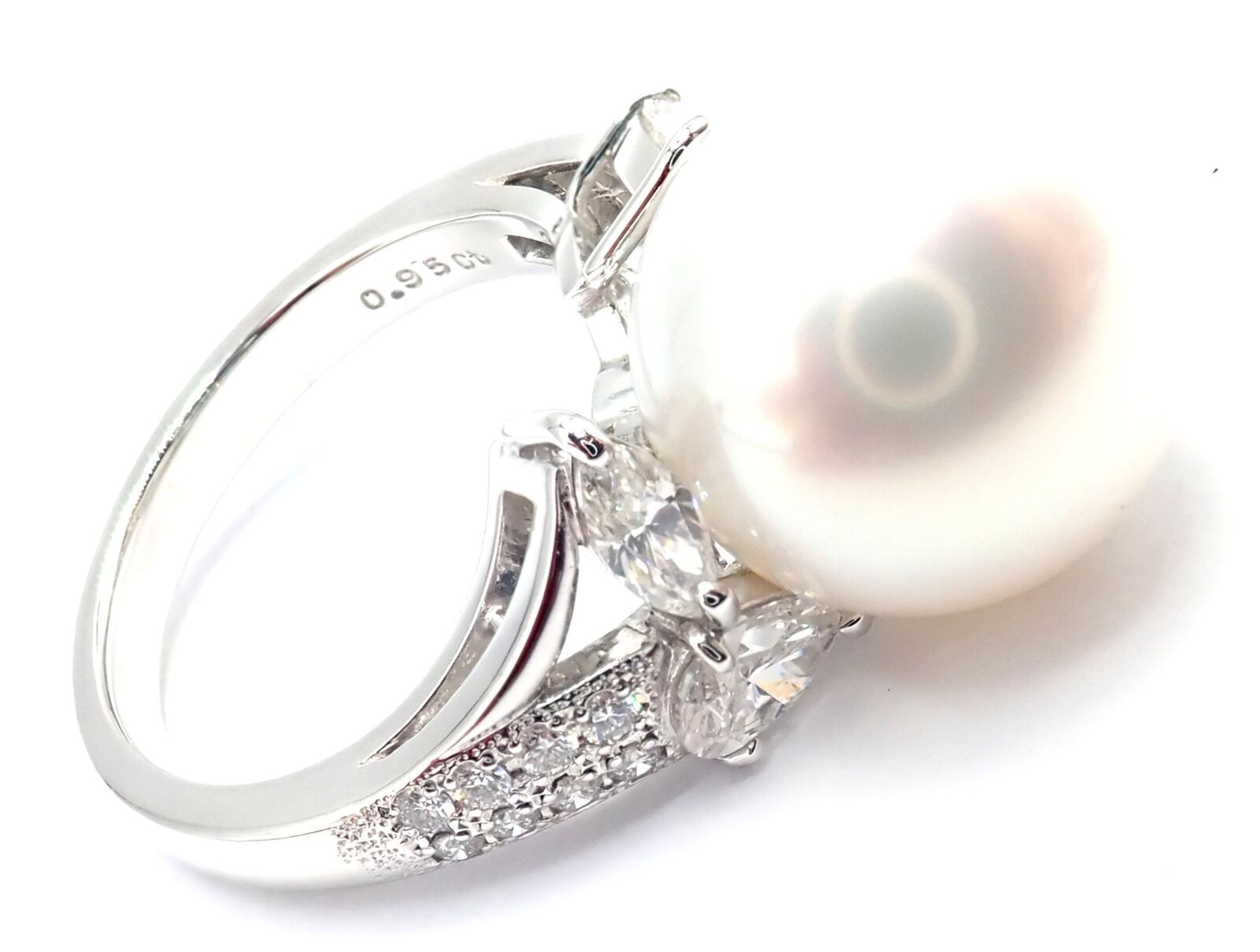 Mikimoto Jewelry & Watches:Fine Jewelry:Rings Rare! Authentic Mikimoto Platinum Diamond Large 12.5mm South Sea Pearl Ring