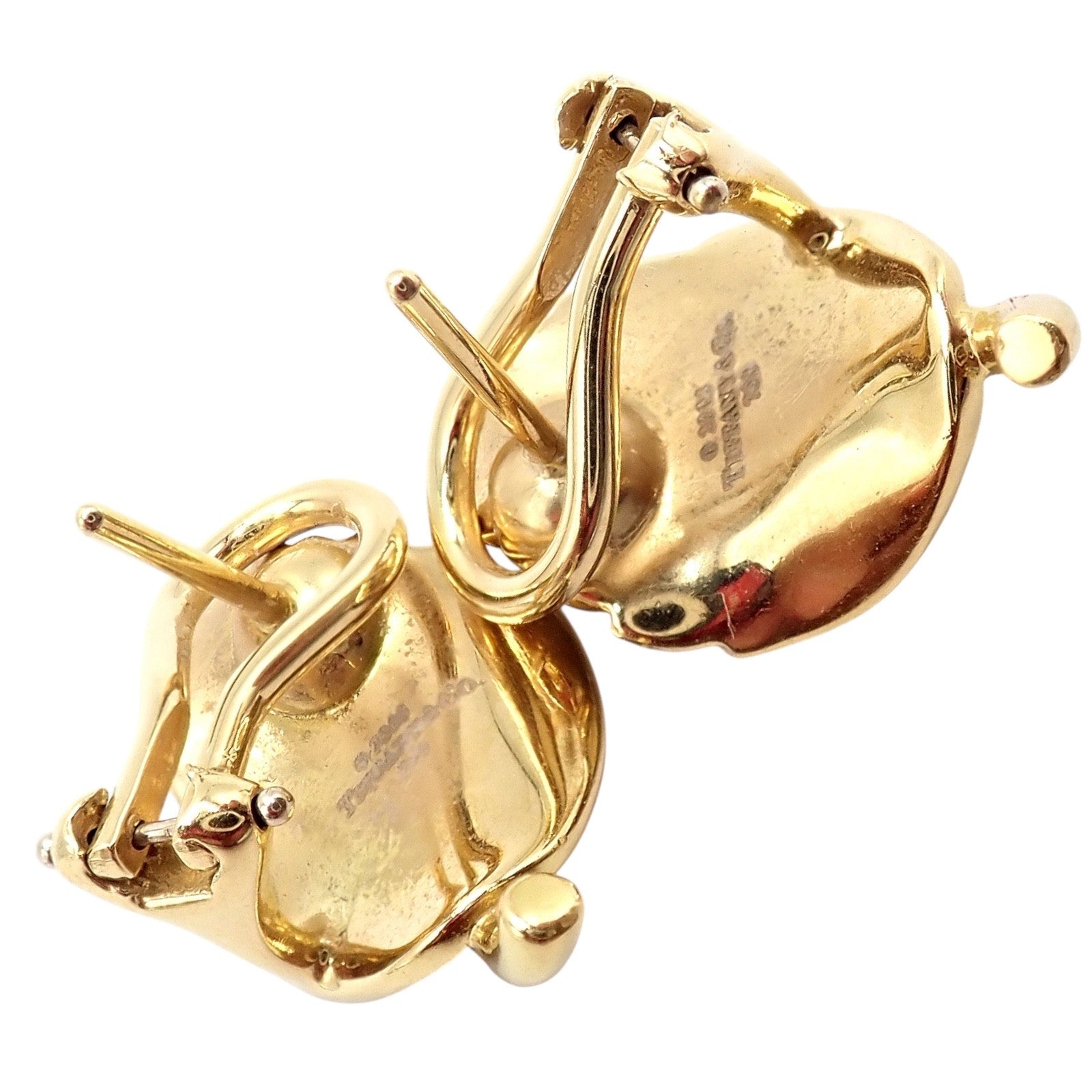 Vintage! Authentic Tiffany & Co Leaf 18k Yellow Gold Earrings 2003 | Fortrove