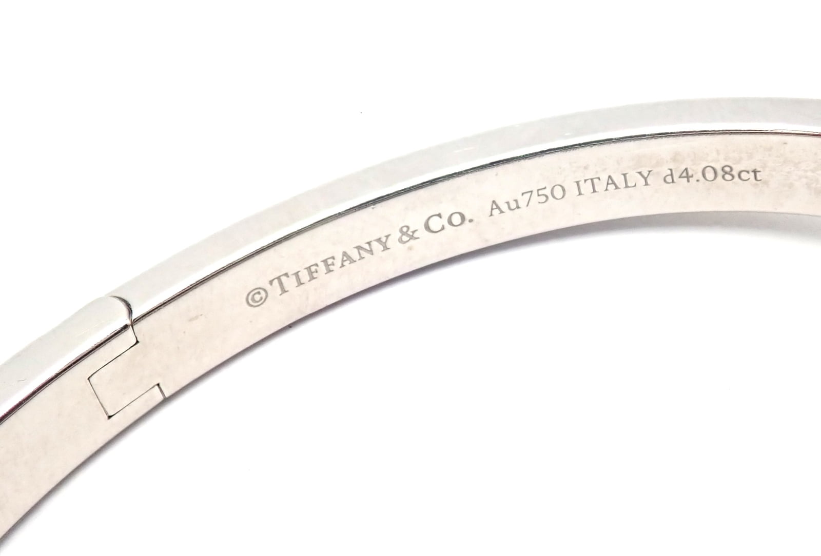 Tiffany & Co. Jewelry & Watches:Fine Jewelry:Bracelets & Charms Authentic! Tiffany & Co 18k White Gold Diamond T1 Wide Hinged Bangle Bracelet