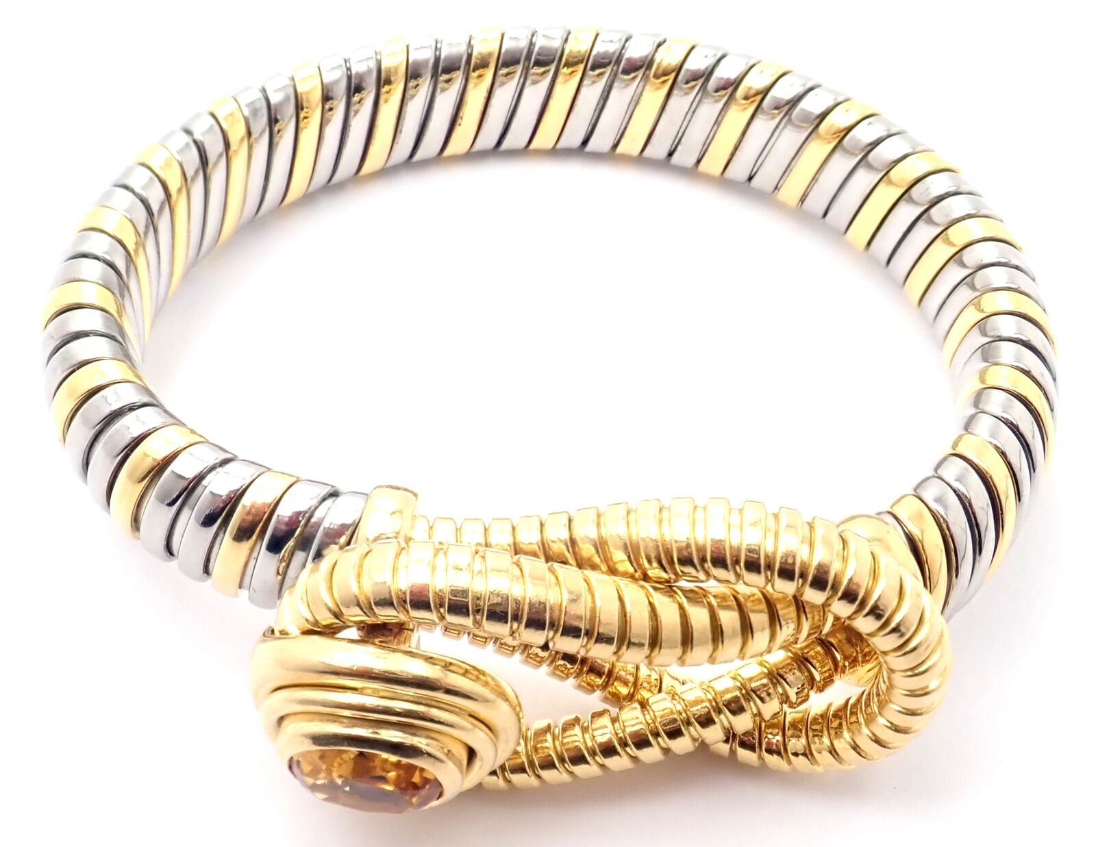 Authentic Cartier Hercules Knot 18k Yellow Gold Stainless Steel Citrine Bracelet | Fortrove