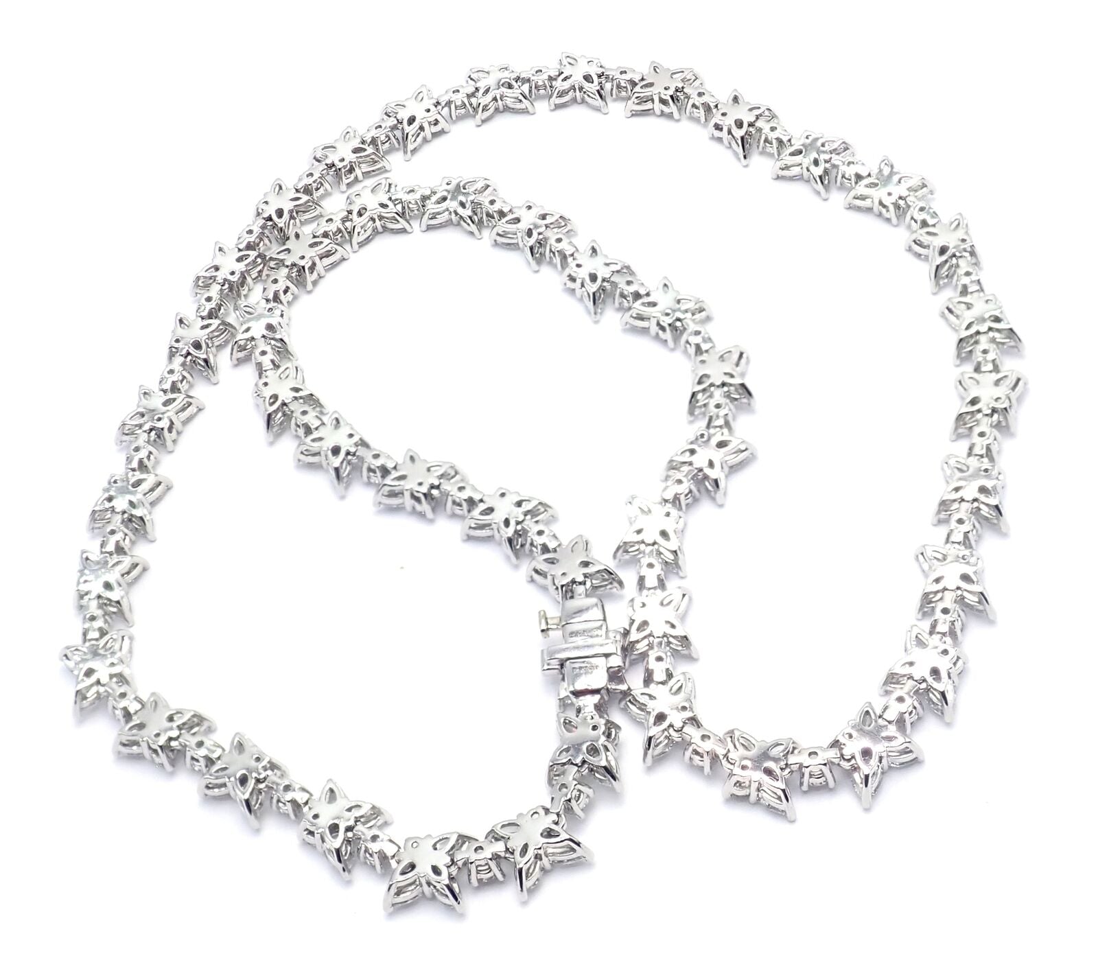 Authentic! Tiffany & Co Victoria Platinum 15.83ct Diamond Mixed Cluster Necklace | Fortrove