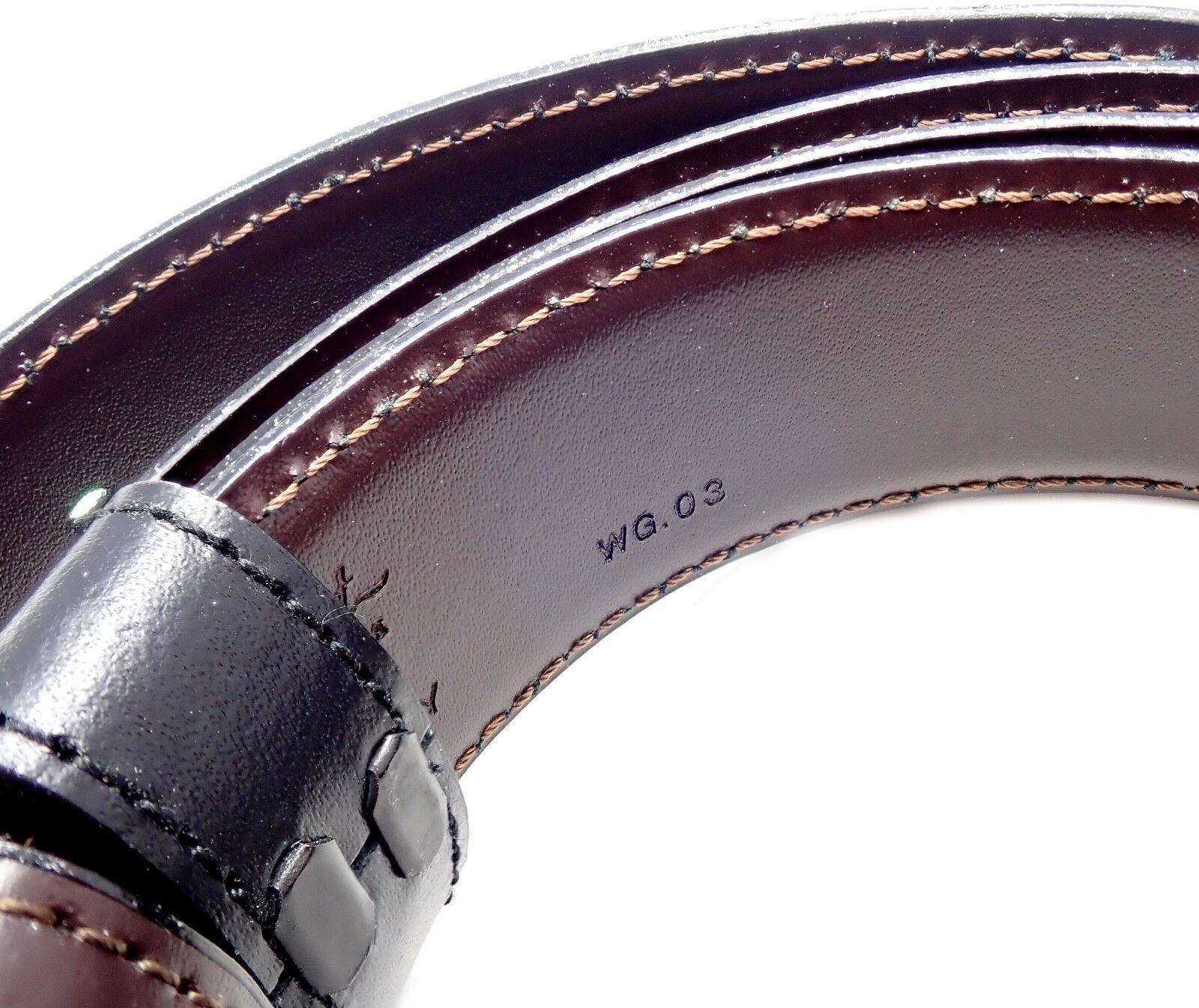 Authentic S. T. Dupont Black Leather Palladium Belt w/ Box + Card 47" | Fortrove
