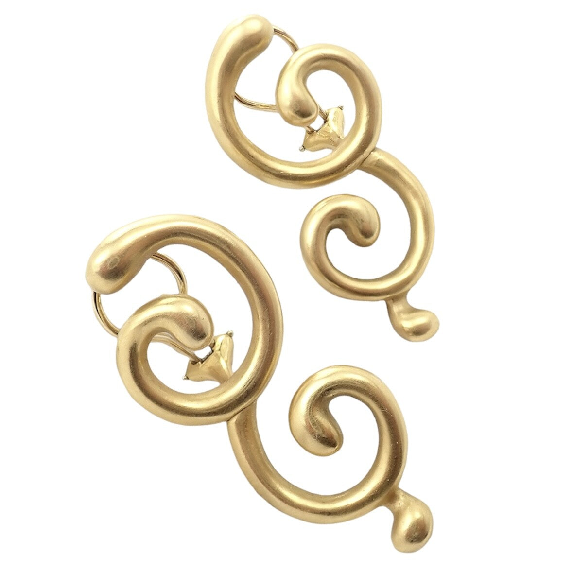 Rare! Authentic Vintage Angela Cummings 18k Yellow Gold Curl Earrings | Fortrove