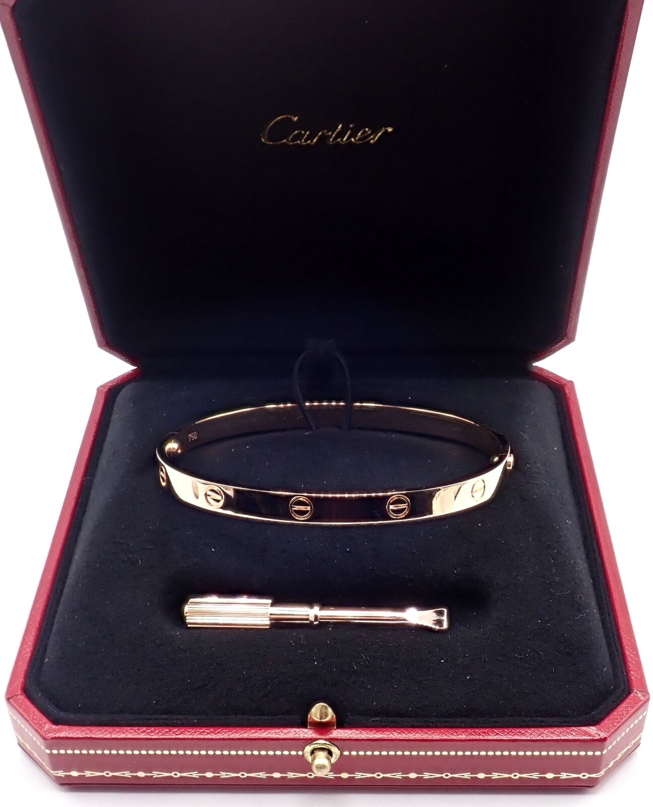 Authentic! Cartier 18k Rose Gold Love Bangle Bracelet Size 21 Paper | Fortrove