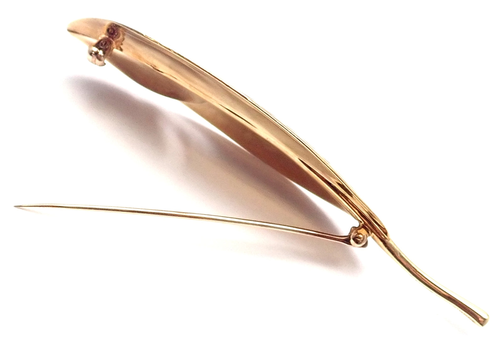 Authentic! Tiffany & Co Angela Cummings 18k Yellow Gold Leaf Pin Brooch | Fortrove