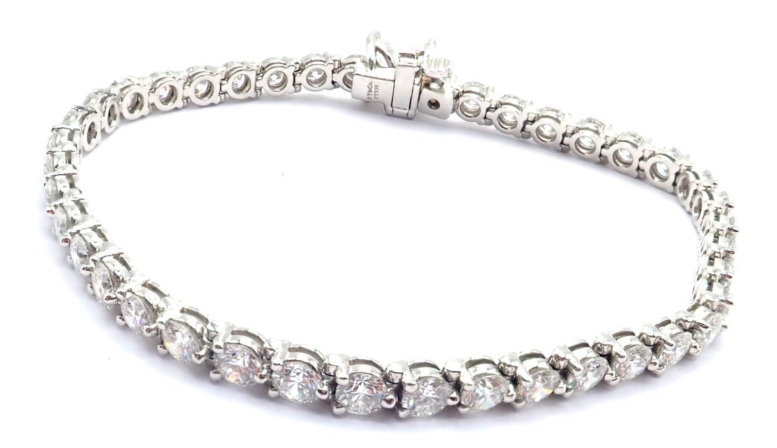 Tiffany & Co. Jewelry & Watches:Fine Jewelry:Bracelets & Charms Authentic! Tiffany & Co Victoria Platinum 6.53ct Diamond Line Tennis Bracelet