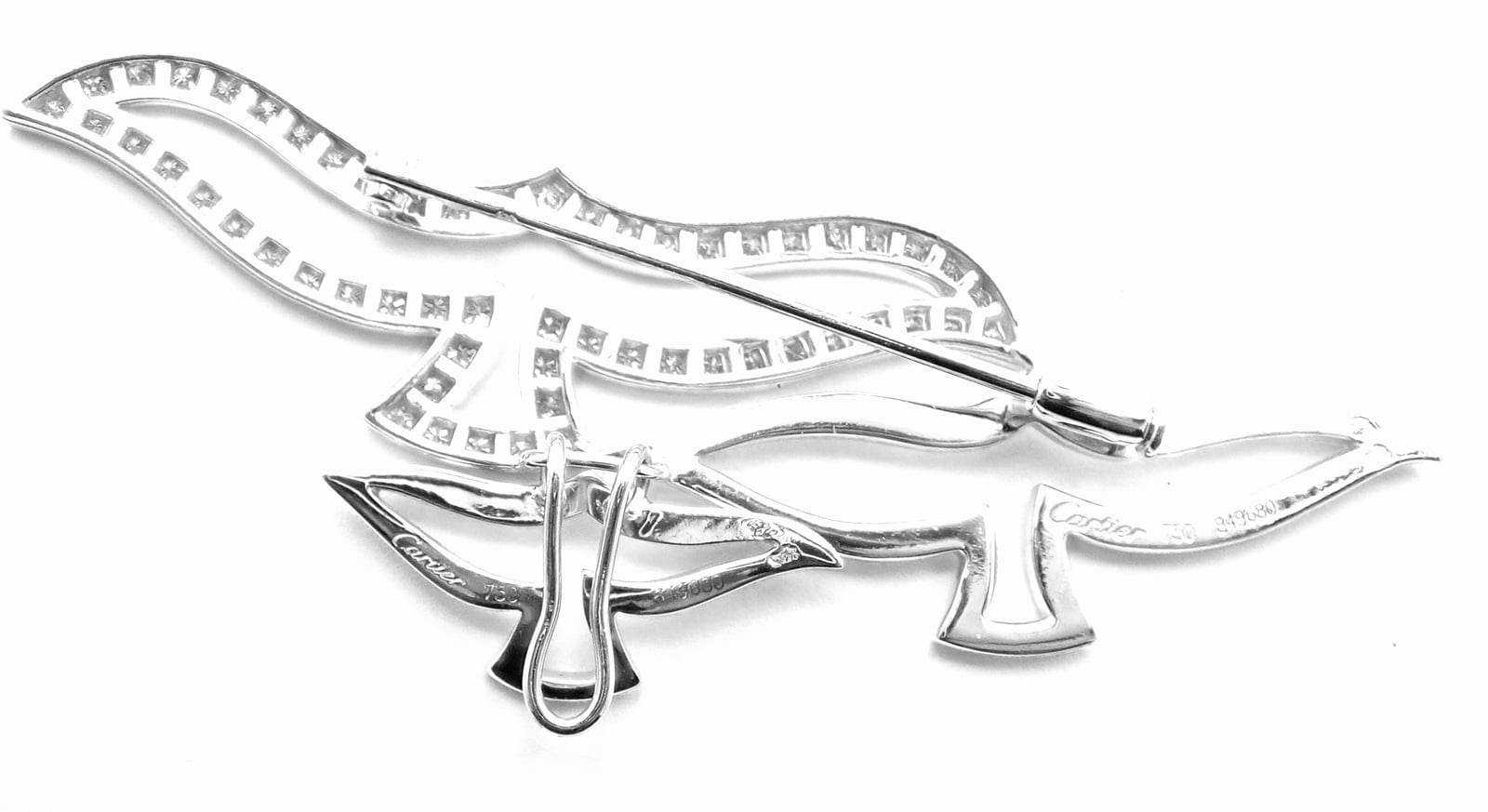 Cartier Jewelry & Watches:Fine Jewelry:Brooches & Pins Rare! Authentic Cartier Bird 18k White Gold Diamond Pendant Pin Brooch