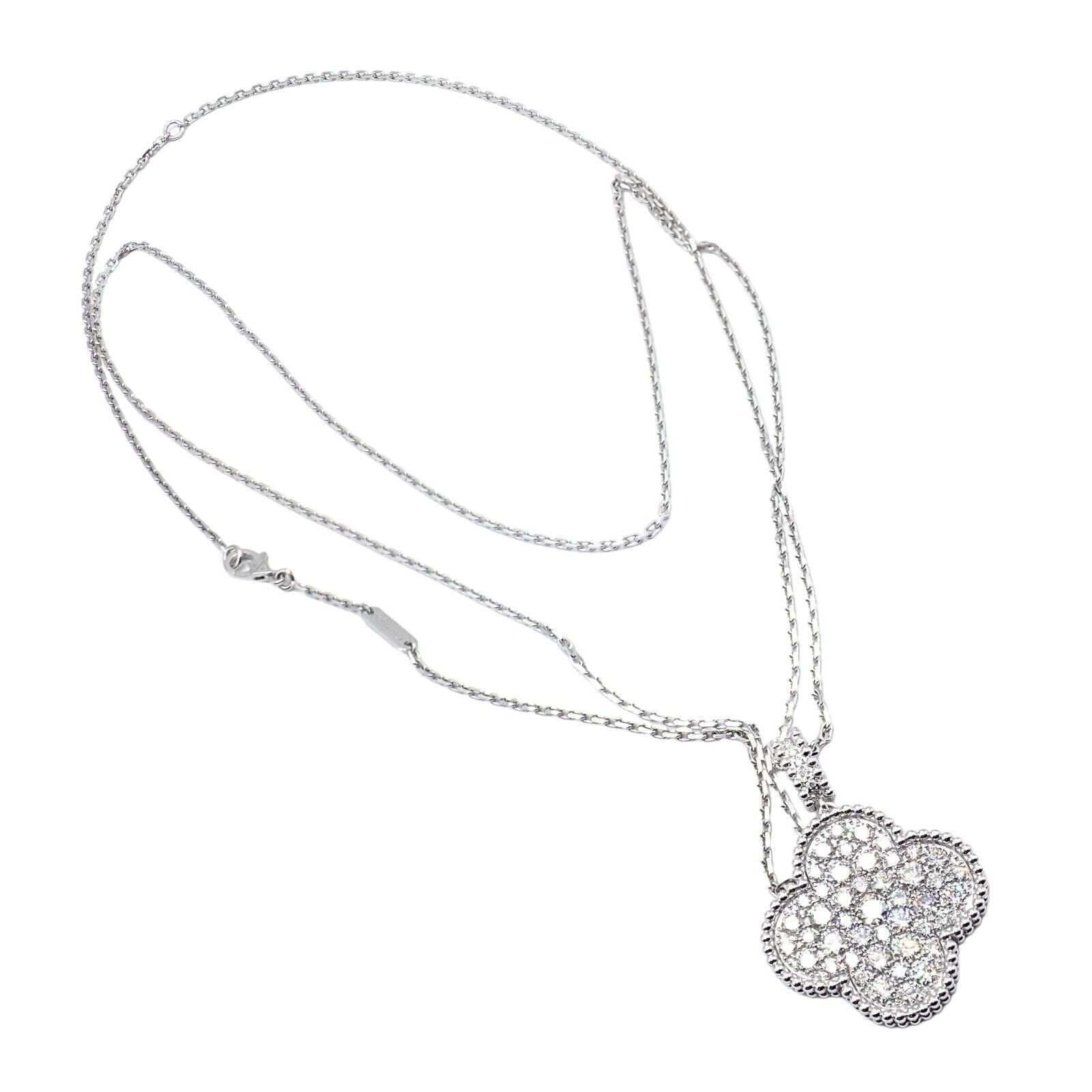 Van Cleef & Arpels Jewelry & Watches:Fine Jewelry:Necklaces & Pendants Van Cleef & Arpels Magic Alhambra 18k White Gold Diamond 1 Motif Long Necklace