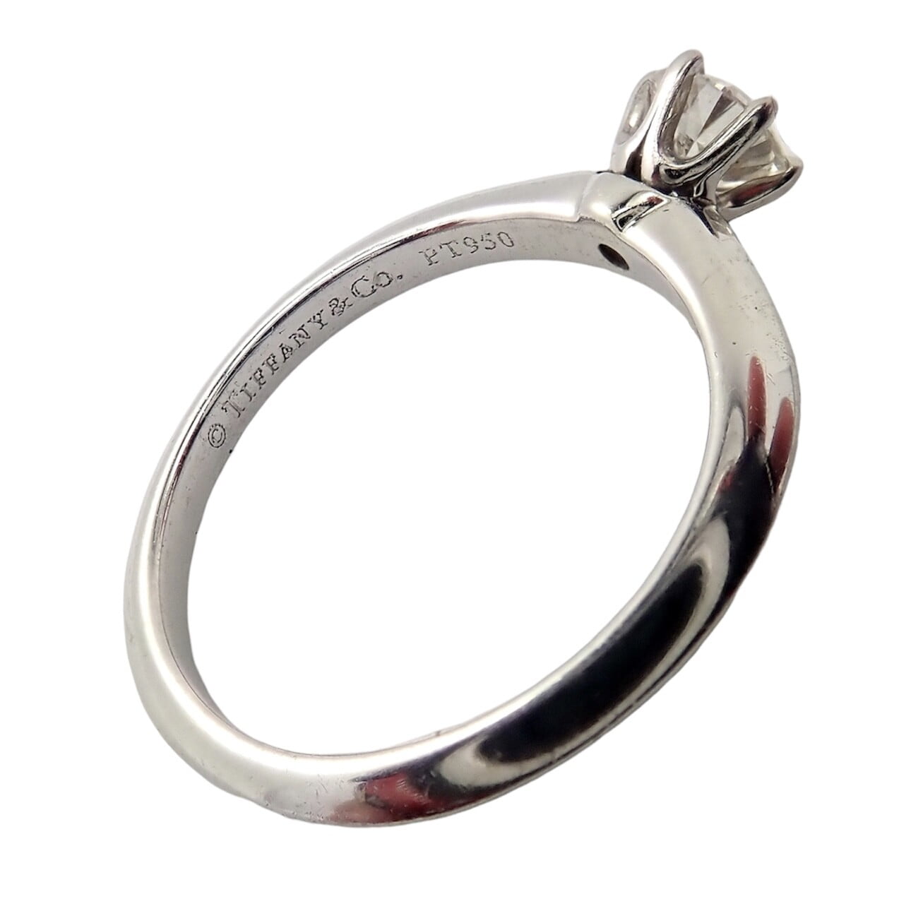 Authentic Tiffany & Co. Platinum 0.31ct Diamond G/VS1 Engagement Ring 4.25 Cert | Fortrove