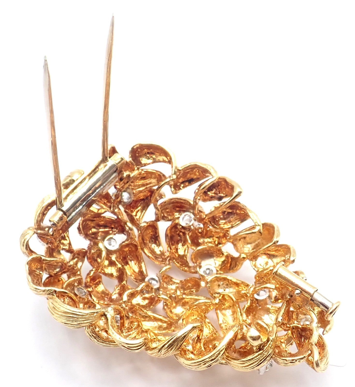 David Webb Jewelry & Watches:Fine Jewelry:Brooches & Pins Authentic! David Webb 18k Yellow Gold Diamond Large Brooch