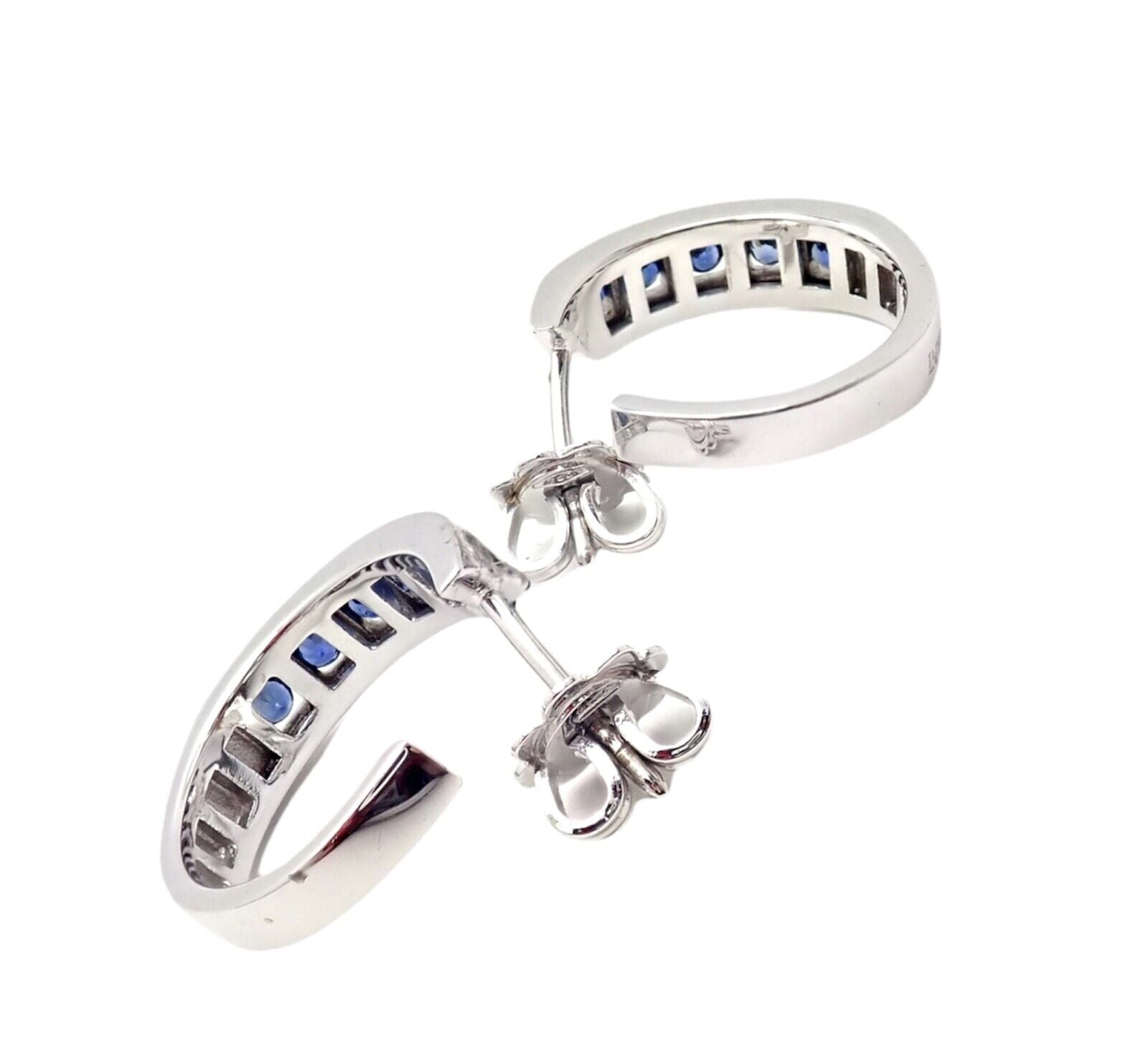 New Authentic! Damiani 18k White Gold Diamond Sapphire Belle Epoque Earrings | Fortrove