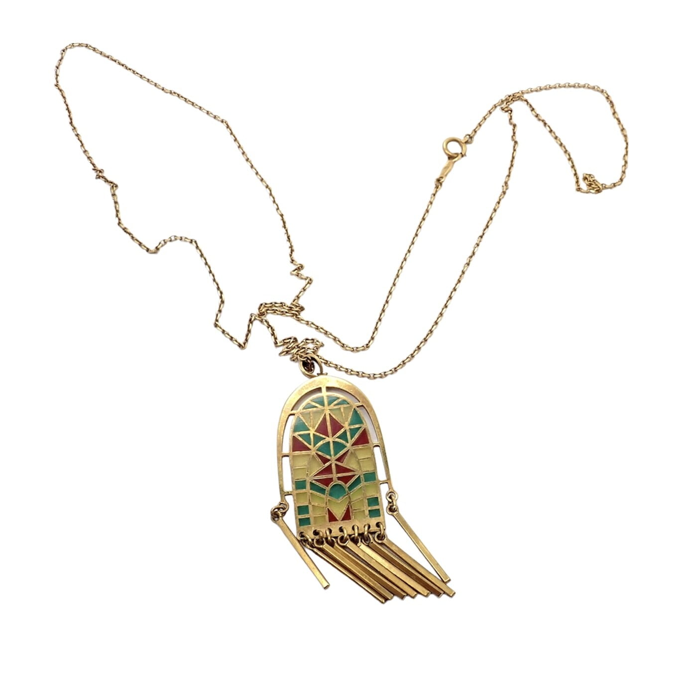 Mikimoto Jewelry & Watches:Fine Jewelry:Necklaces & Pendants Authentic! Mikimoto 18k Yellow Gold Stained Glass Window Pendant Necklace