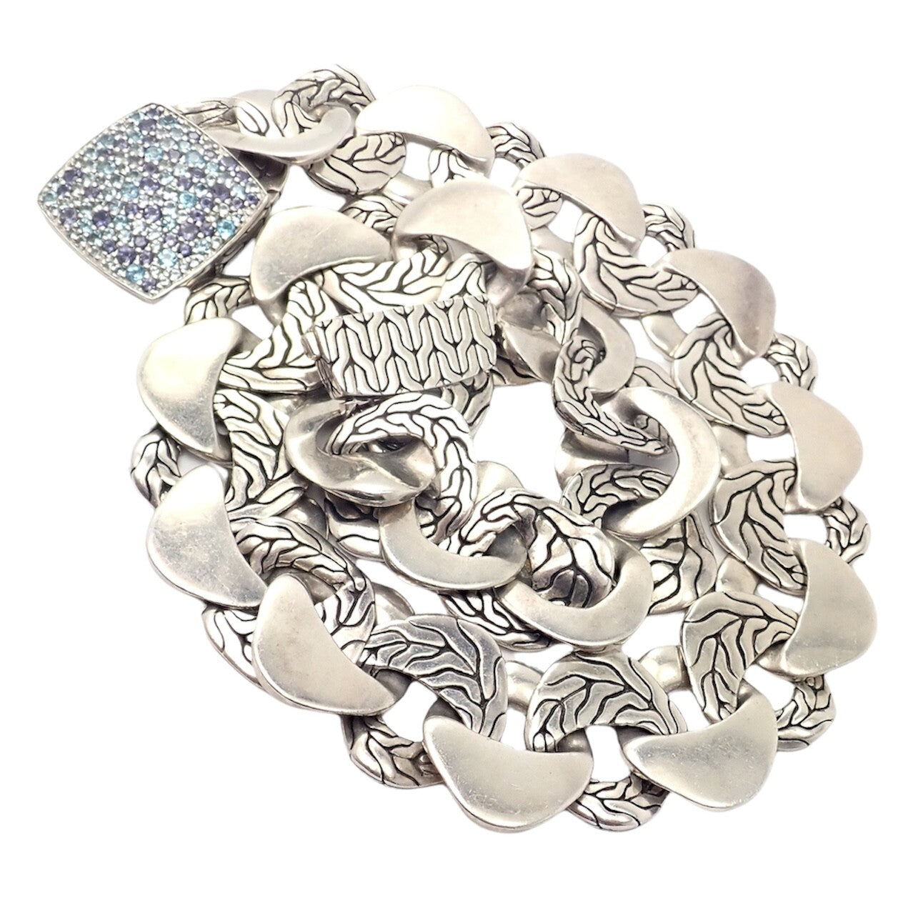John Hardy Jewelry & Watches:Fine Jewelry:Necklaces & Pendants Authentic! John Hardy Silver Blue Topaz Iolite Kali Lava Large Necklace
