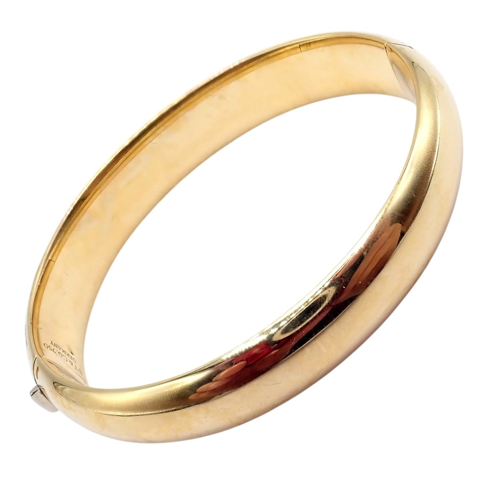 Authentic! Tiffany & Co 18k Yellow Gold Bangle Signature Bracelet | Fortrove