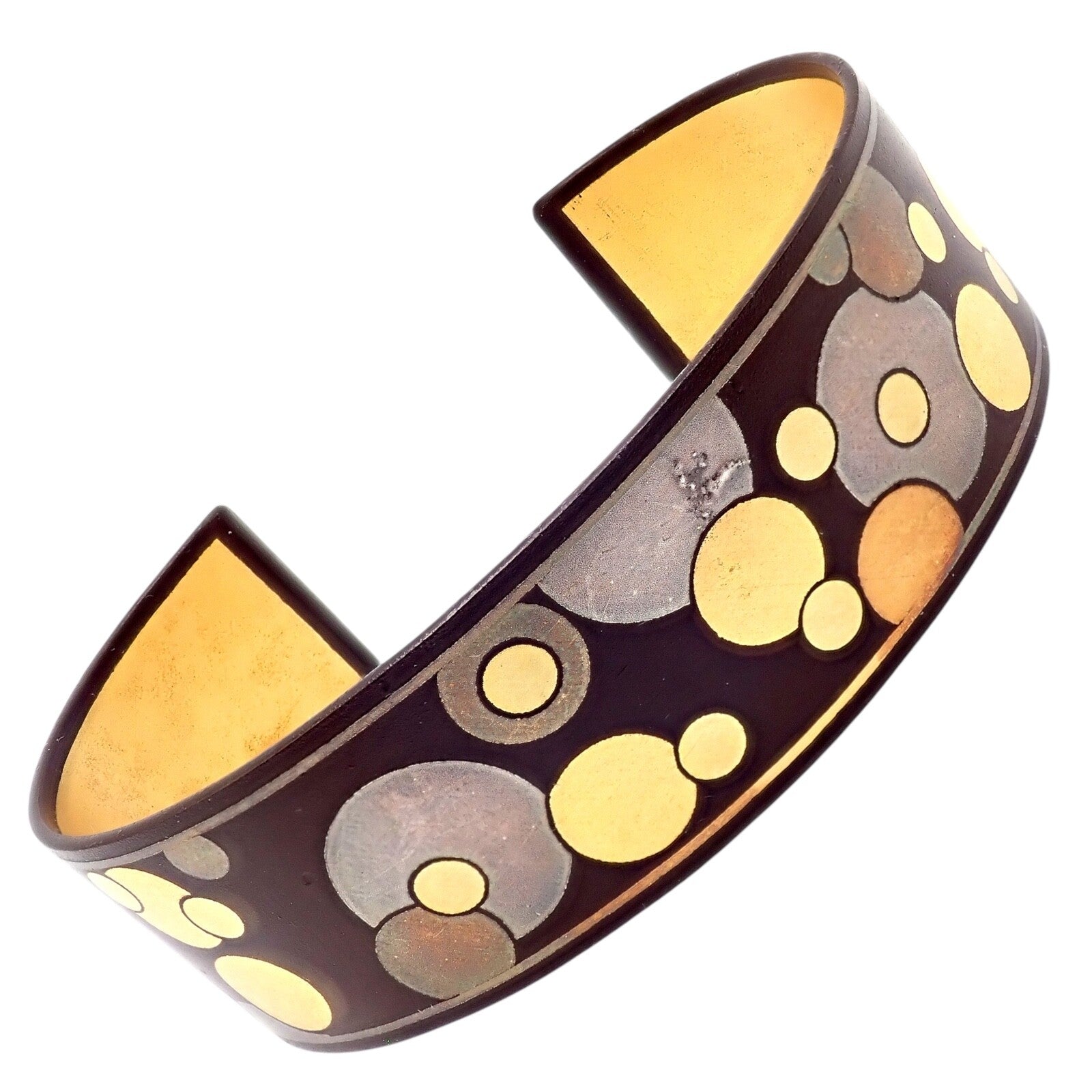 Rare! Vintage Tiffany & Co. Angela Cummings Black Iron 24k Gold Cuff Bracelet | Fortrove