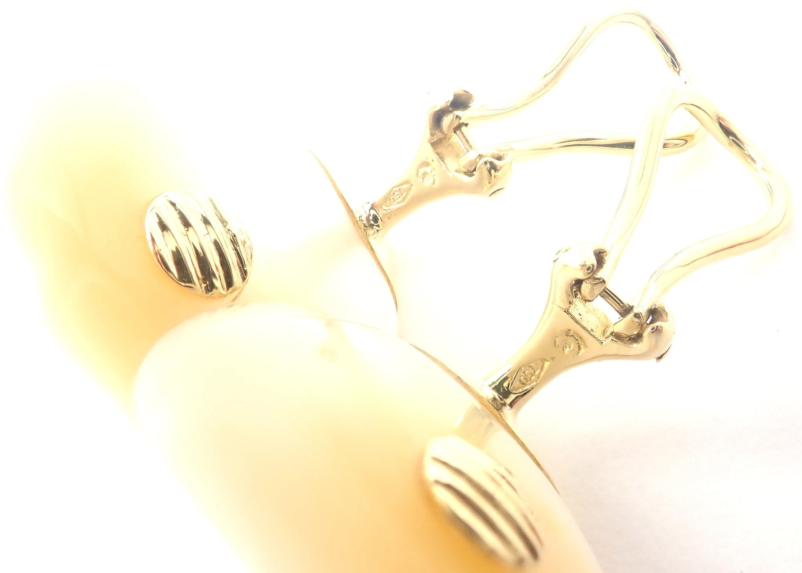 Tiffany & Co Angela Cummings 18k Yellow Gold Inlaid Black Jade Earrings | Fortrove