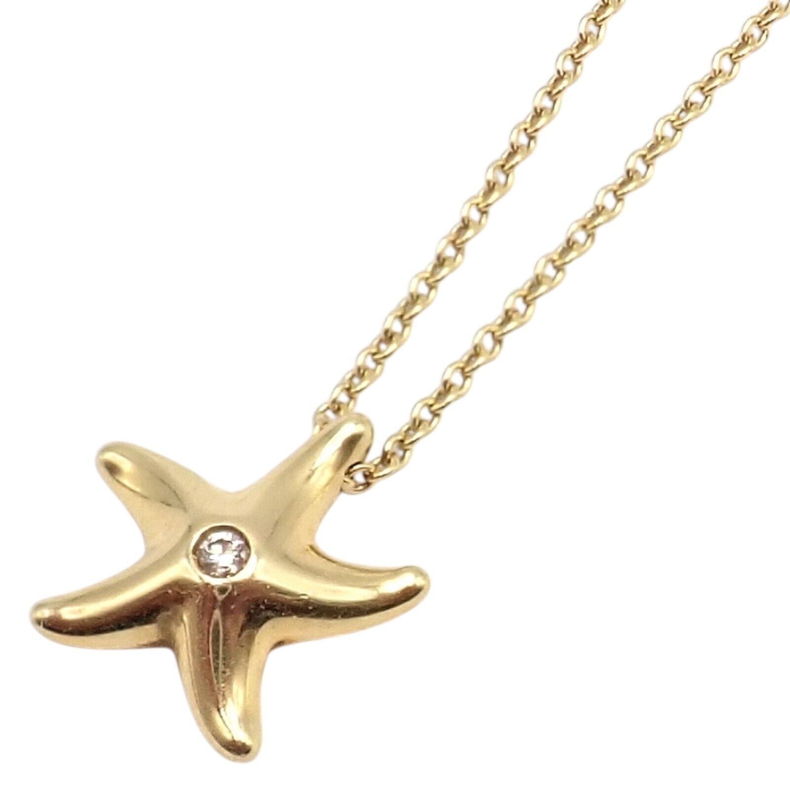 Tiffany & Co. Jewelry & Watches:Fine Jewelry:Necklaces & Pendants Authentic! Tiffany & Co Peretti 18k Yellow Gold Starfish Diamond Necklace