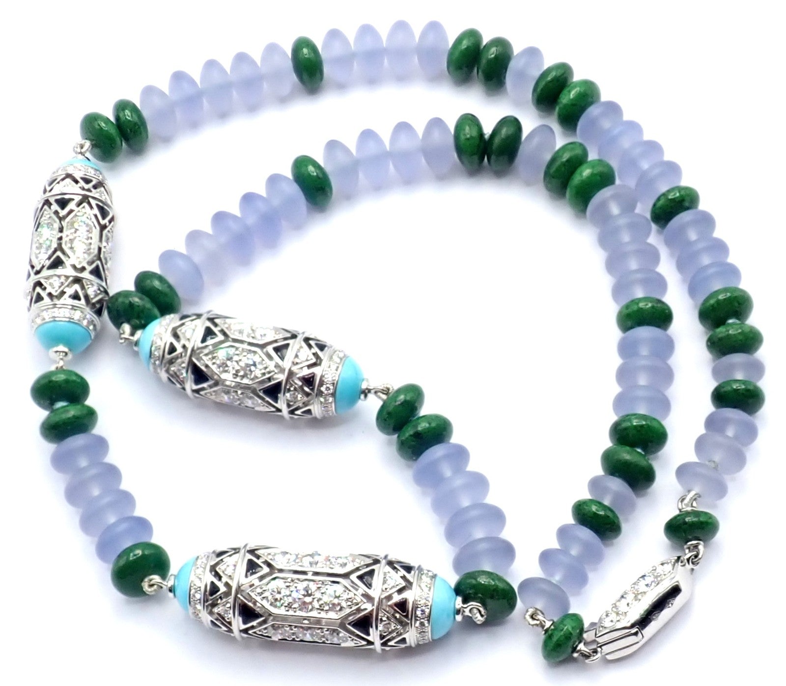 Authentic! Cartier 18k White Gold High Jewelry Géometrie & Contrastes Necklace | Fortrove