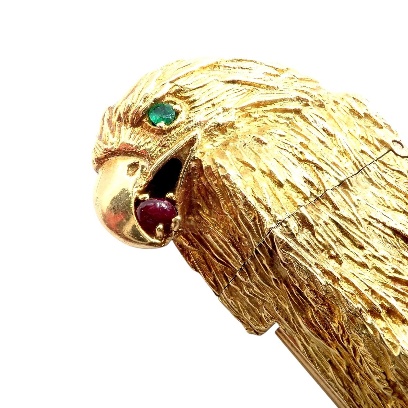 Dunhill Collectibles:Tobacciana:Lighters:Dunhill Vintage Dunhill 18k Yellow Gold Ruby Emerald Eagle Rollagas Lighter 1950's