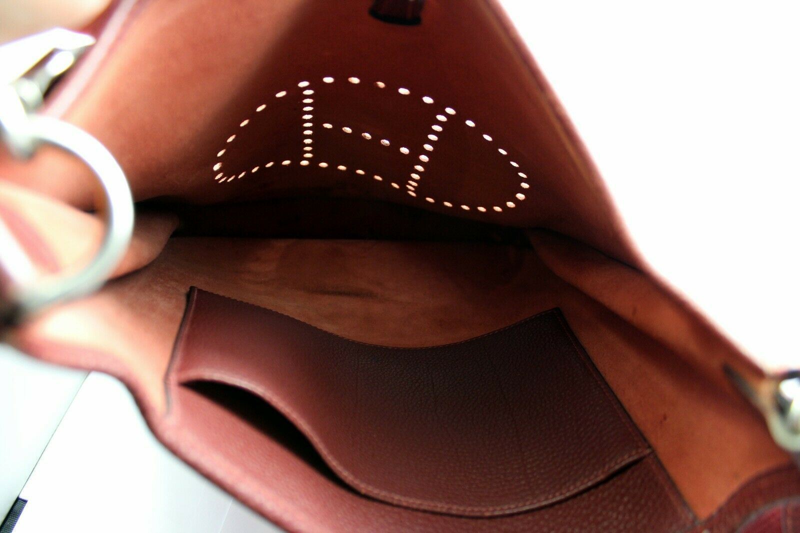 Authentic! Hermes Evelyne Brick Red Clemence Leather PM Handbag Purse | Fortrove