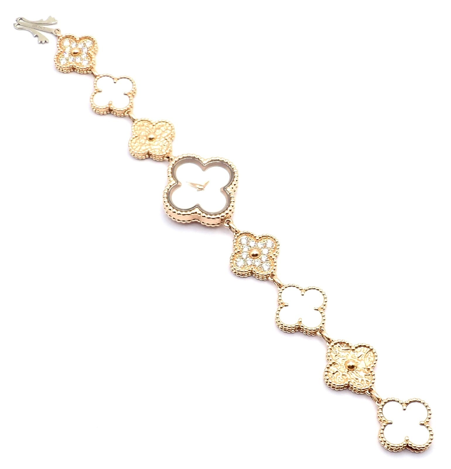 Van Cleef & Arpels Jewelry & Watches:Watches, Parts & Accessories:Watches:Wristwatches Authentic! Van Cleef & Arpels Vintage Diamond MOP Sweet Alhambra 18k Gold Watch