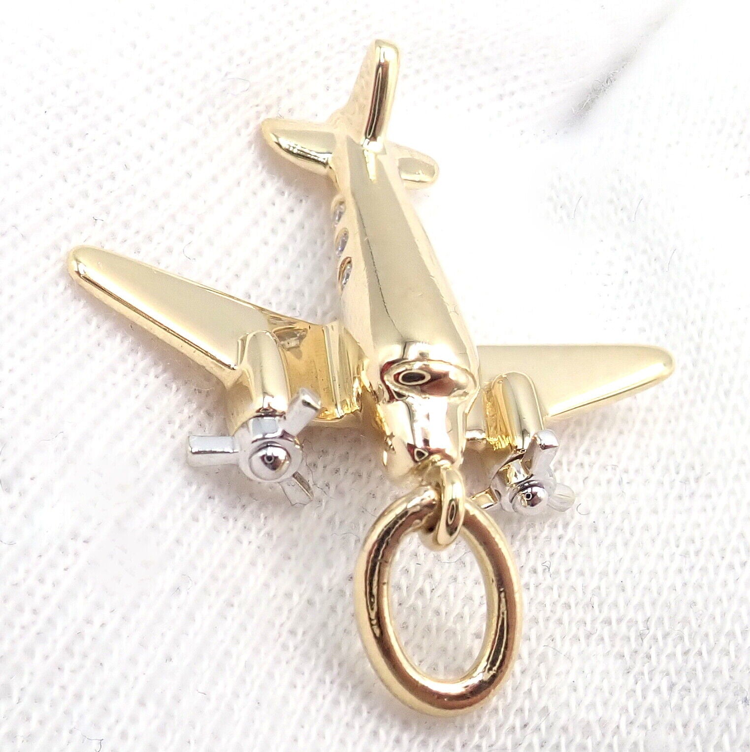 Tiffany & Co. Jewelry & Watches:Fine Jewelry:Necklaces & Pendants Rare Vintage Tiffany & Co. 18k Yellow + White Gold Jet Airplane Diamond Charm