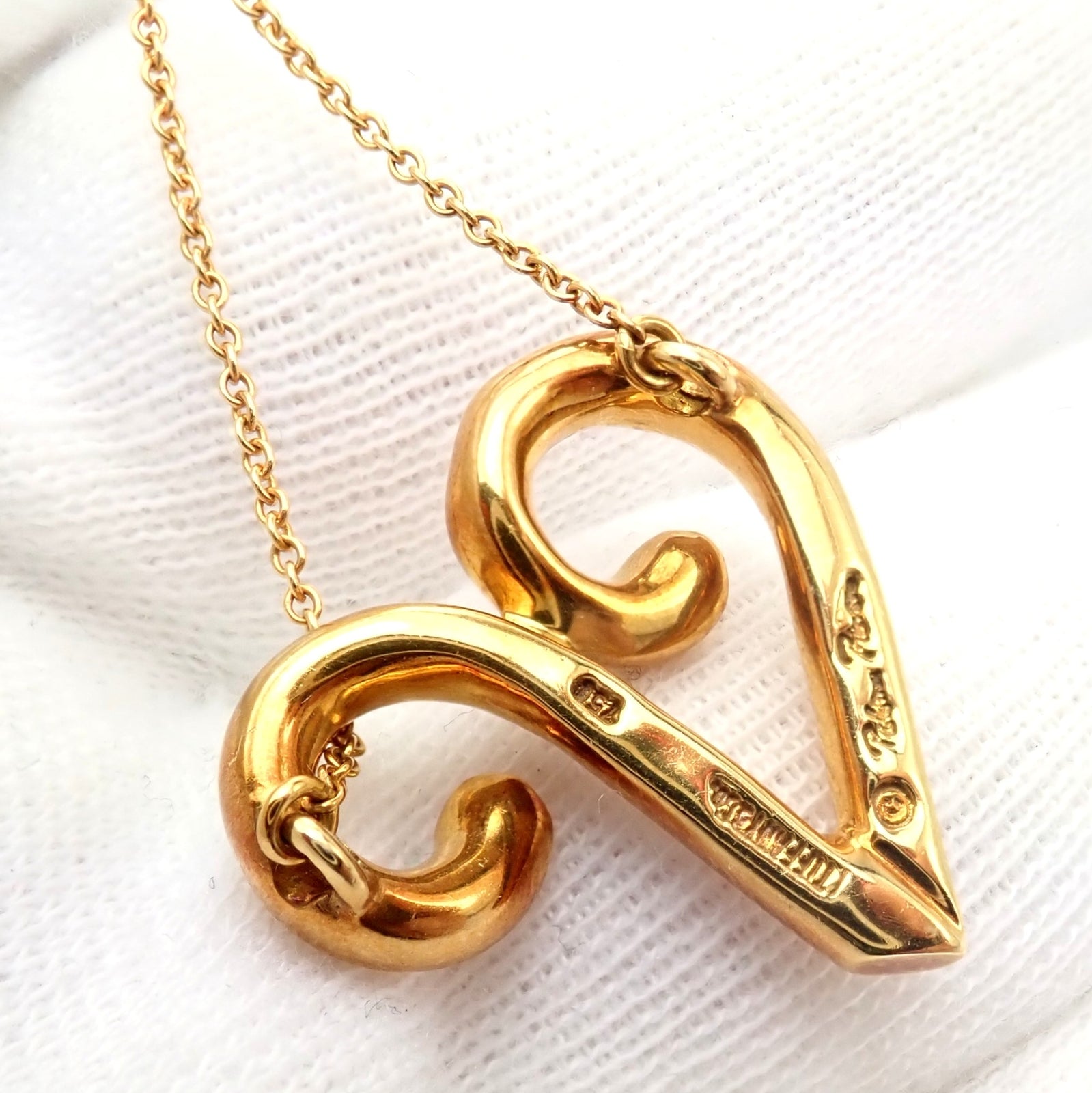 Tiffany & Co Picasso 18k Yellow Gold Large Zodiac Aries Pendant Necklace | Fortrove