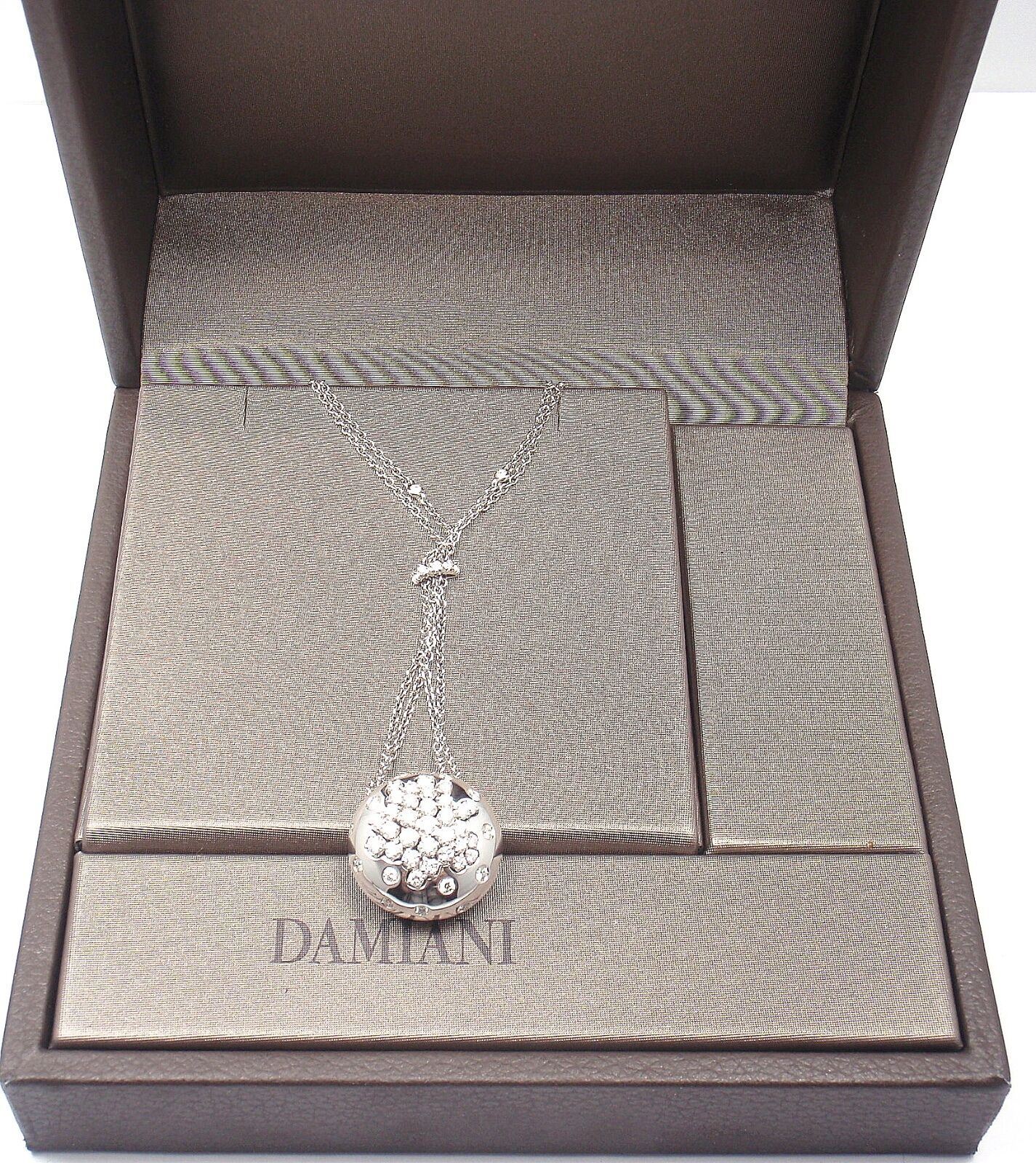Damiani Jewelry & Watches:Fine Jewelry:Necklaces & Pendants Authentic Damiani 18k White Gold Diamond Drop Cluster Pendant Necklace