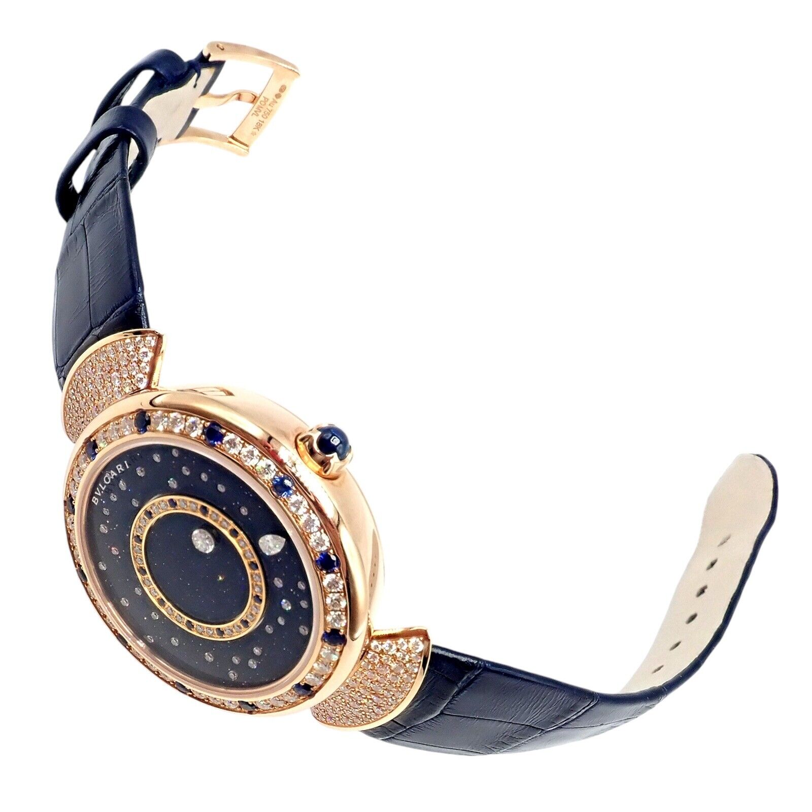 Bulgari 18k Rose Gold Diamond Sapphire Divas Dream Automatic Roman Night Watch | Fortrove