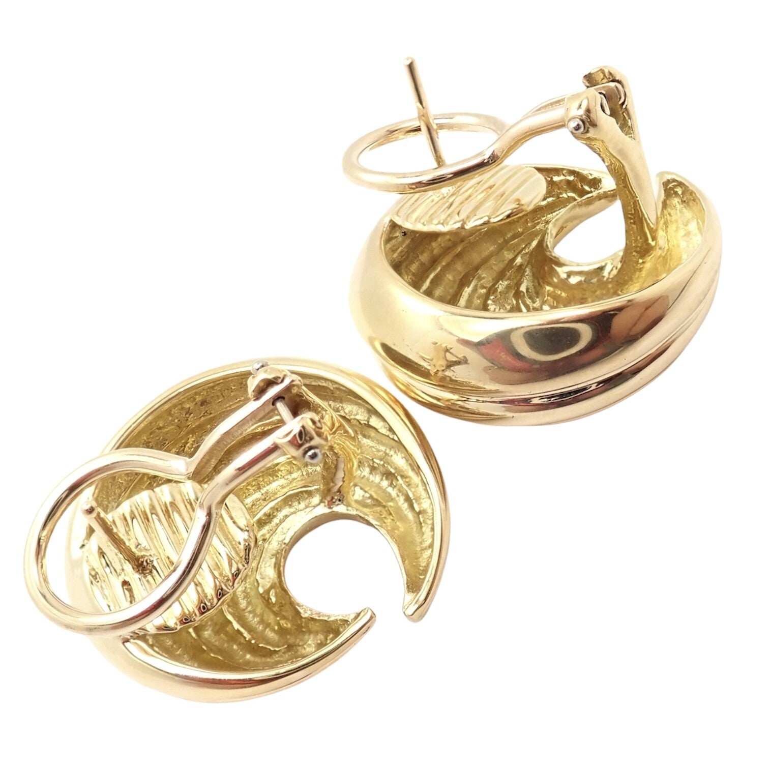 Tiffany & Co. Jewelry & Watches:Fine Jewelry:Earrings Authentic! Tiffany & Co 18k Yellow Gold Crescent Moon Vintage Earrings